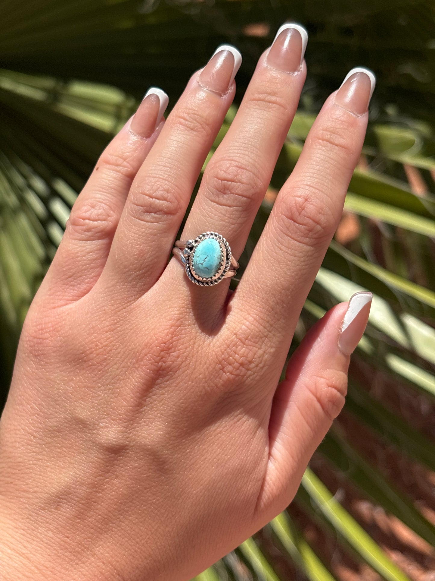Native American, Hand-Made, Golden Hills Turquoise & Sterling Silver Ring