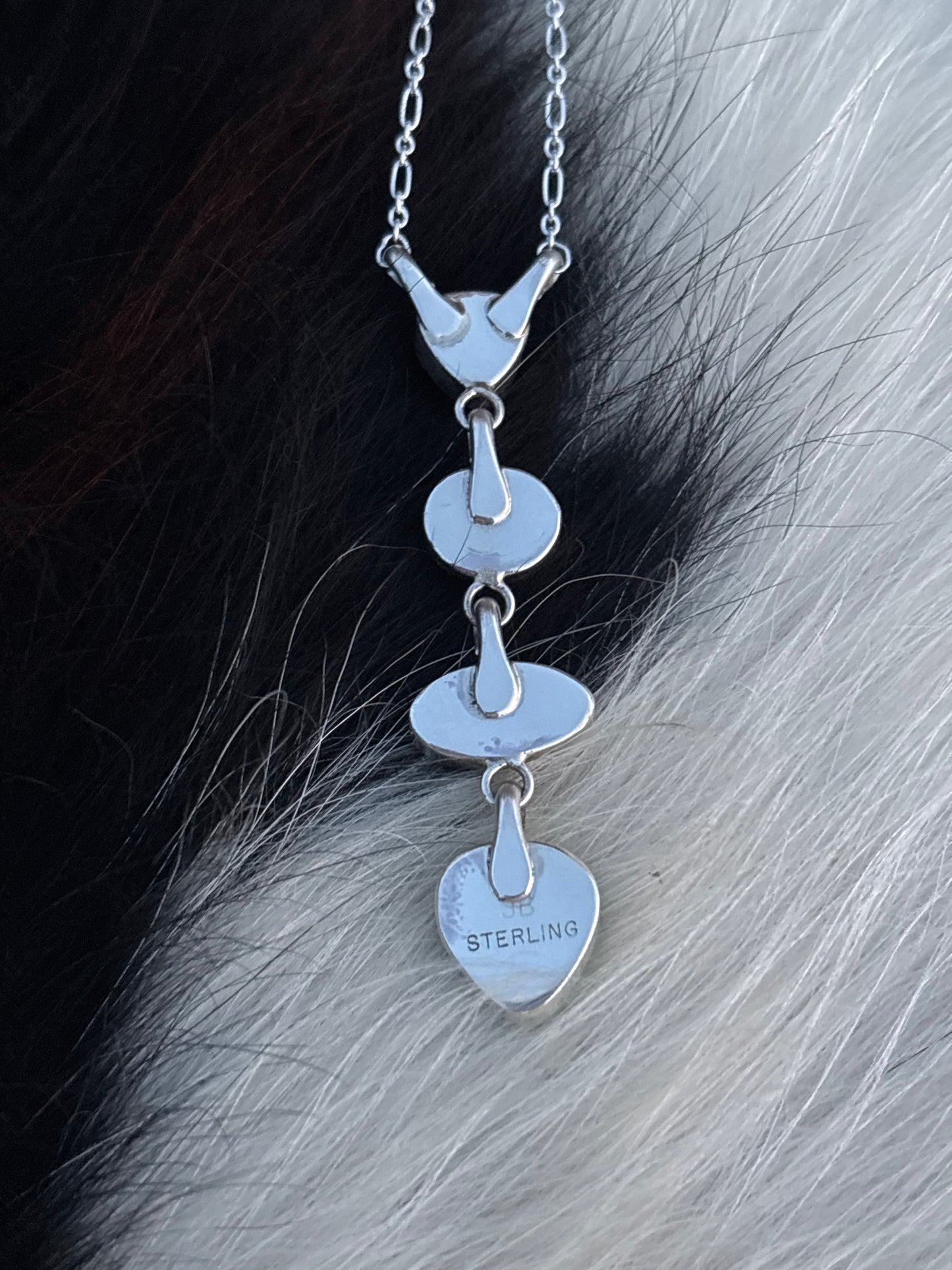 Native American, Hand-Made, Multi-stone & Sterling Silver Necklace
