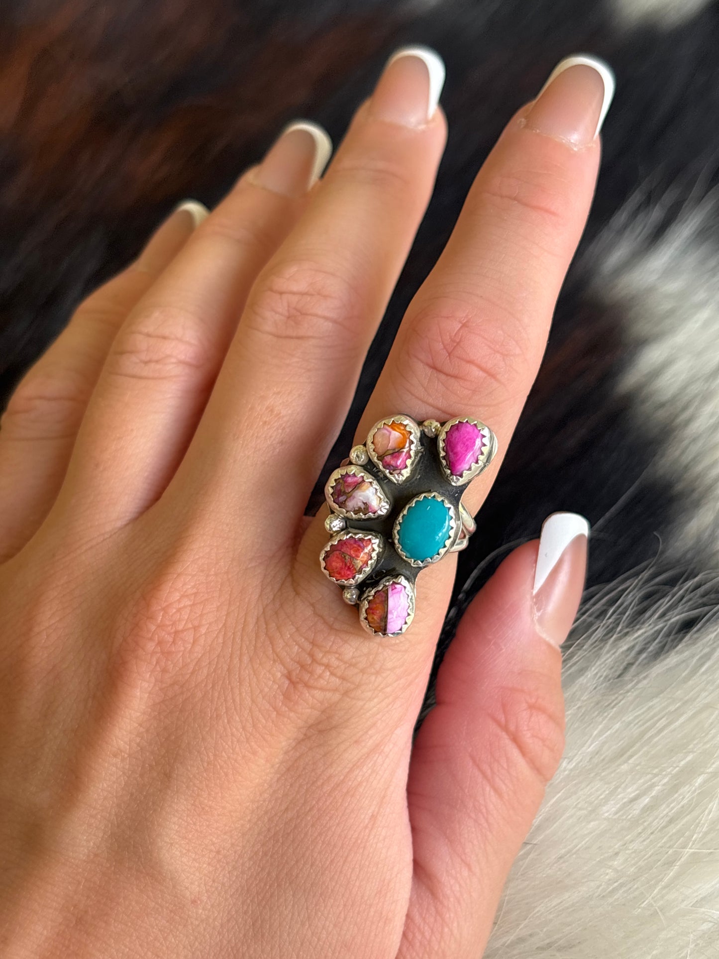 Native American, Hand-Made, Mojave, Turquoise & Sterling Silver Ring