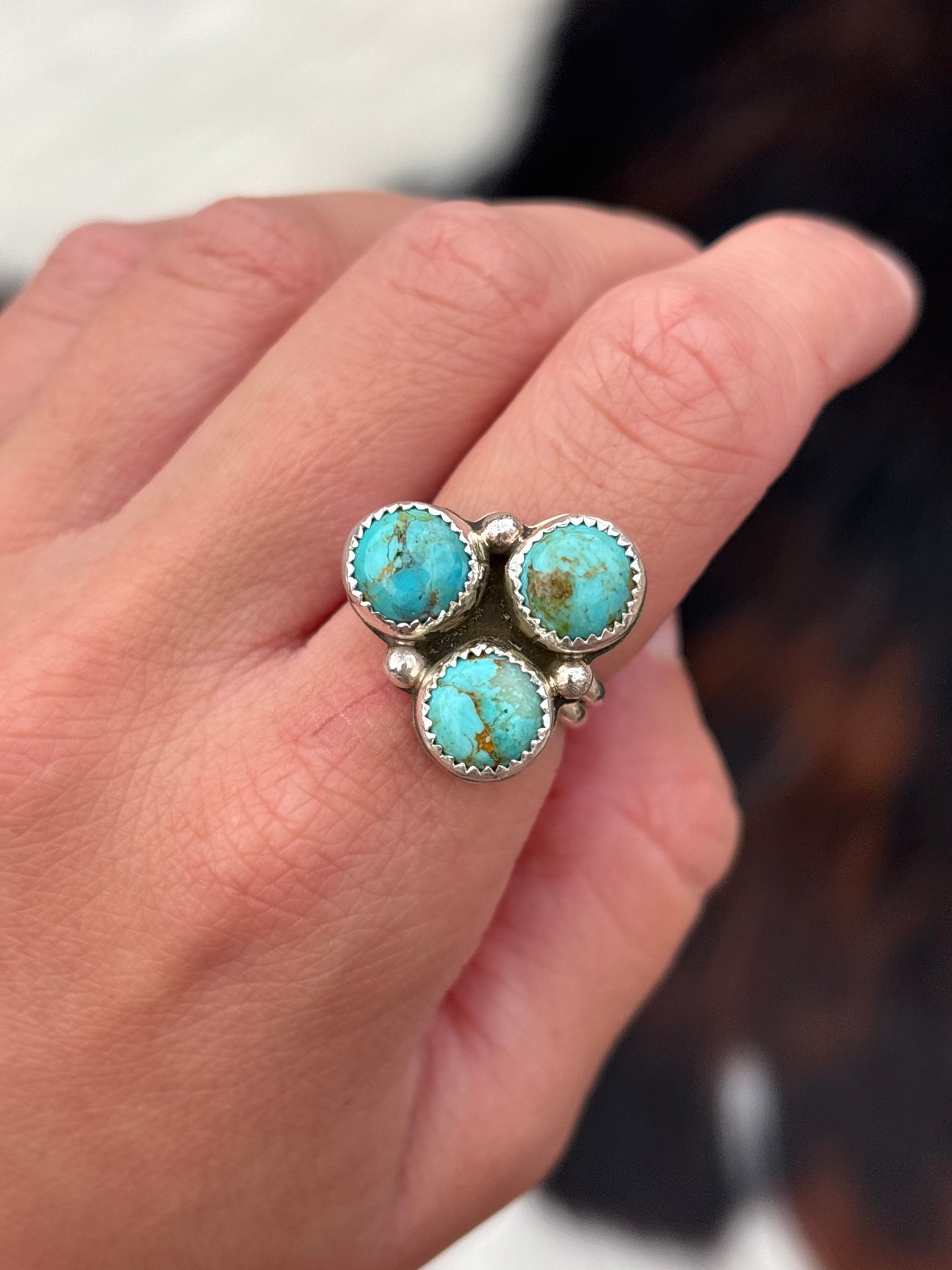 Native American, Hand-Made, Turquoise & Sterling Silver Ring