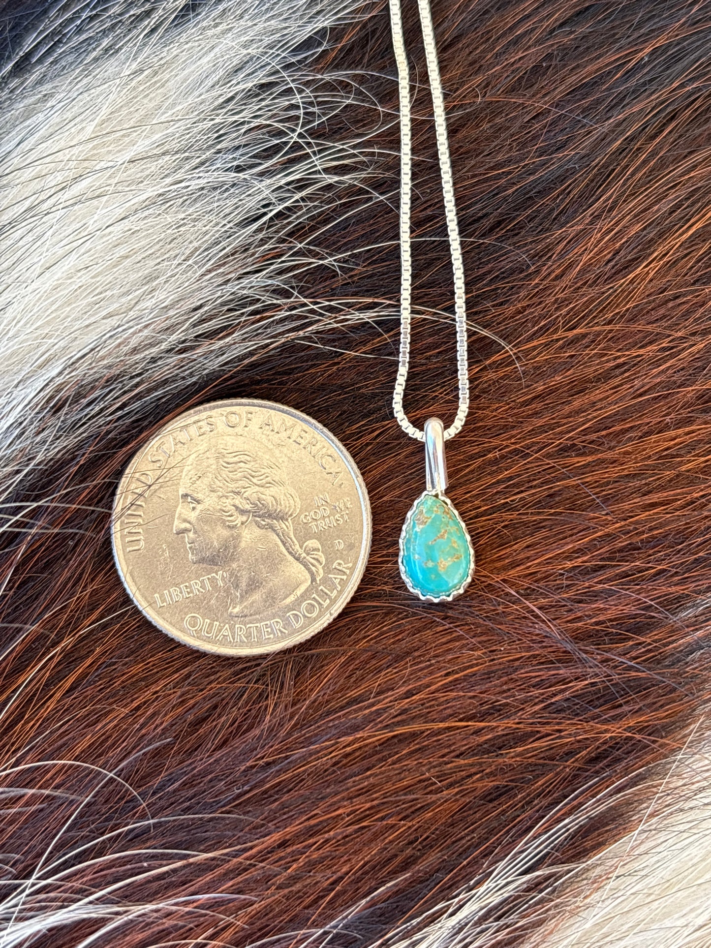Native American, Hand-Made, Turquoise & Sterling Silver Necklace #3