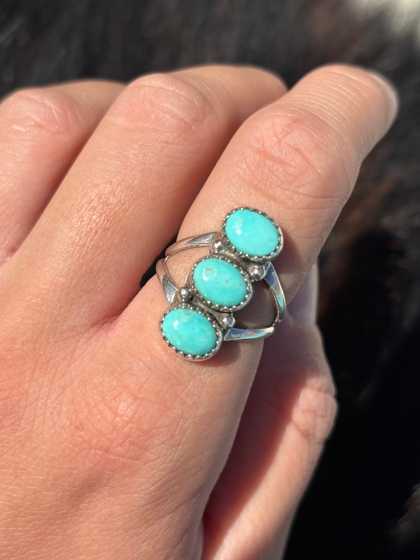 Native American, Hand-Made, Turquoise & Sterling Silver Ring