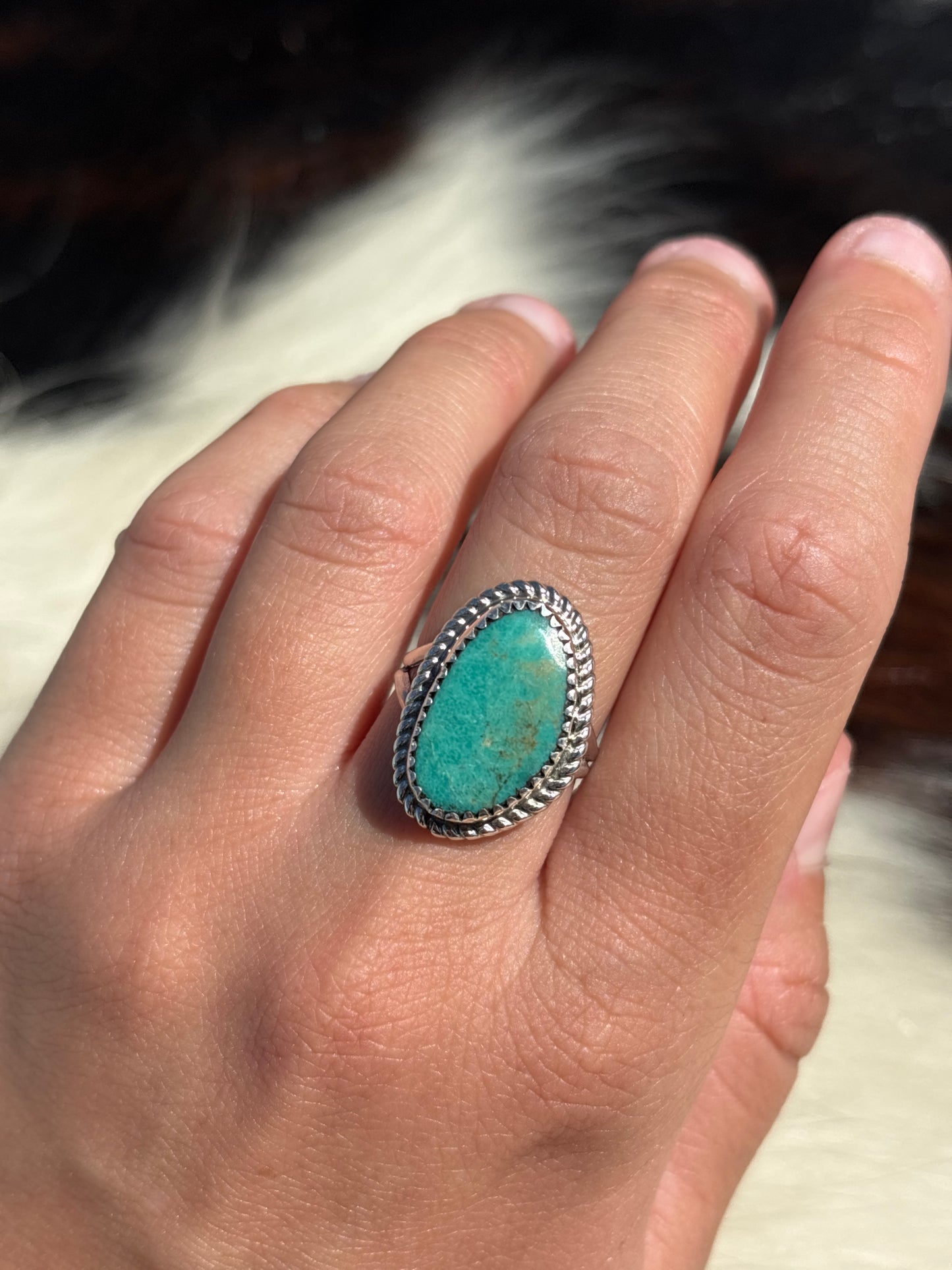 Native American, Hand-Made, Turquoise & Sterling Silver Ring