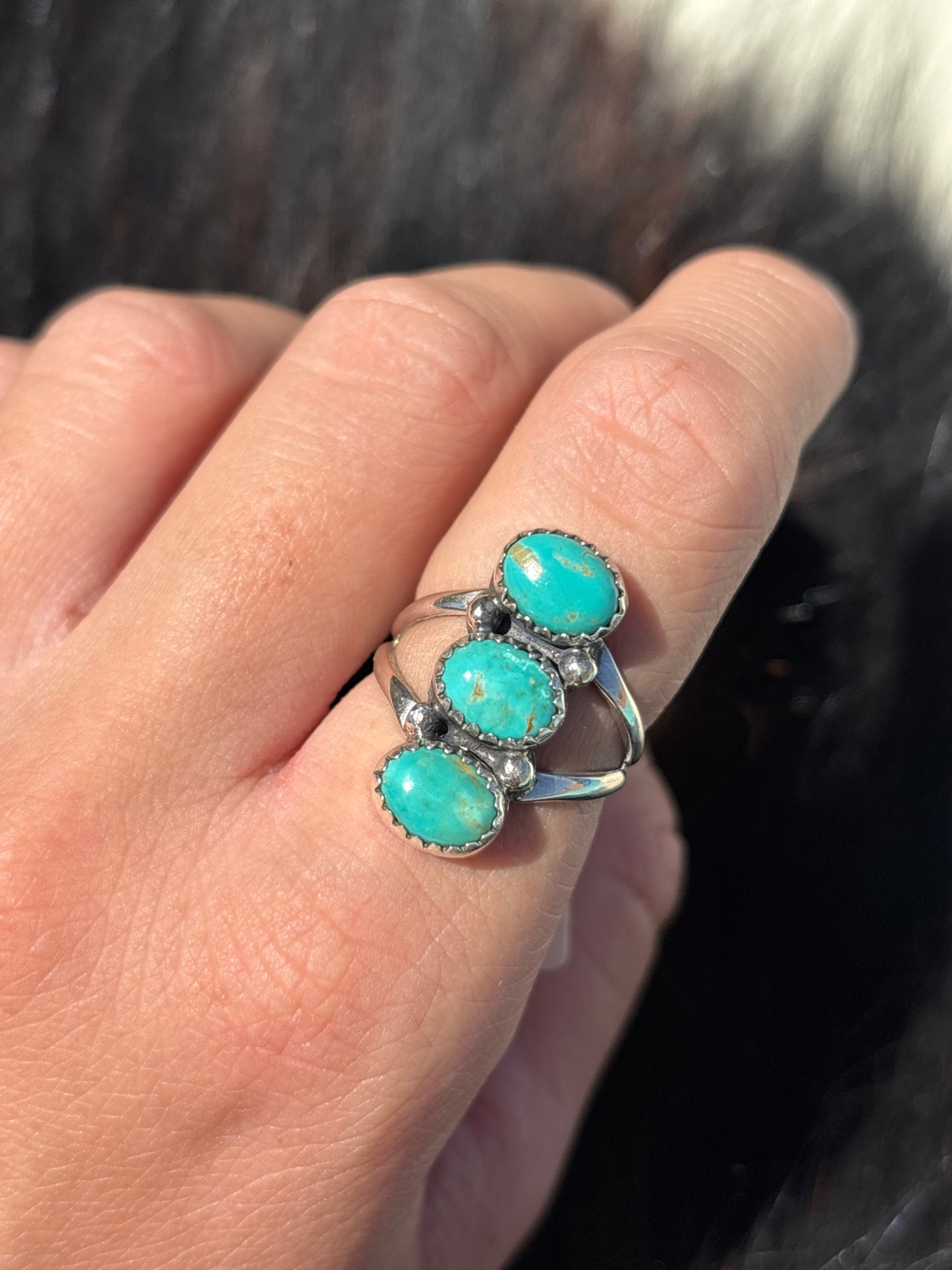 Native American, Hand-Made, Turquoise & Sterling Silver Ring