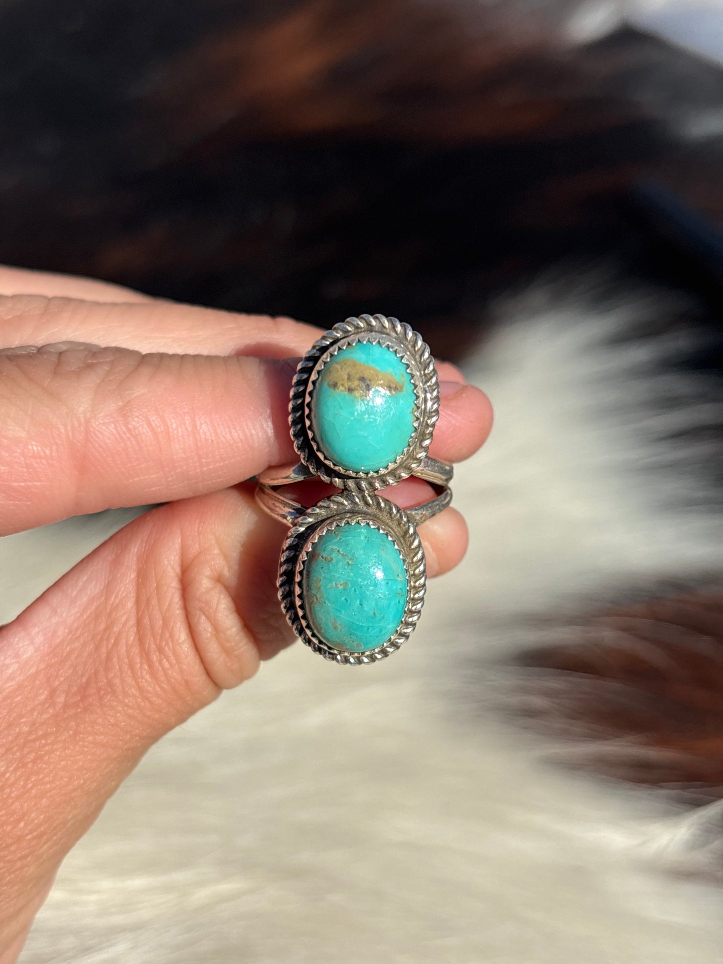 Native American, Hand-Made, Turquoise & Sterling Silver Ring