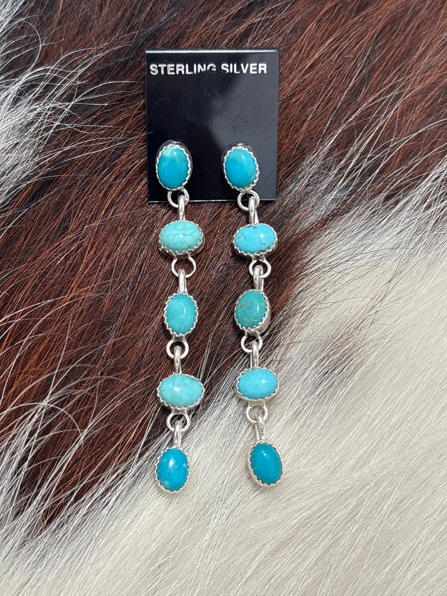 Native Made, Turquoise & Sterling Silver Earrings