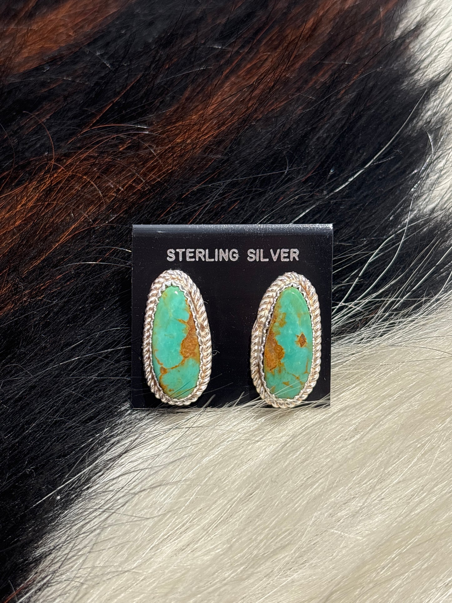 Native Made, Turquoise & Sterling Silver Earrings