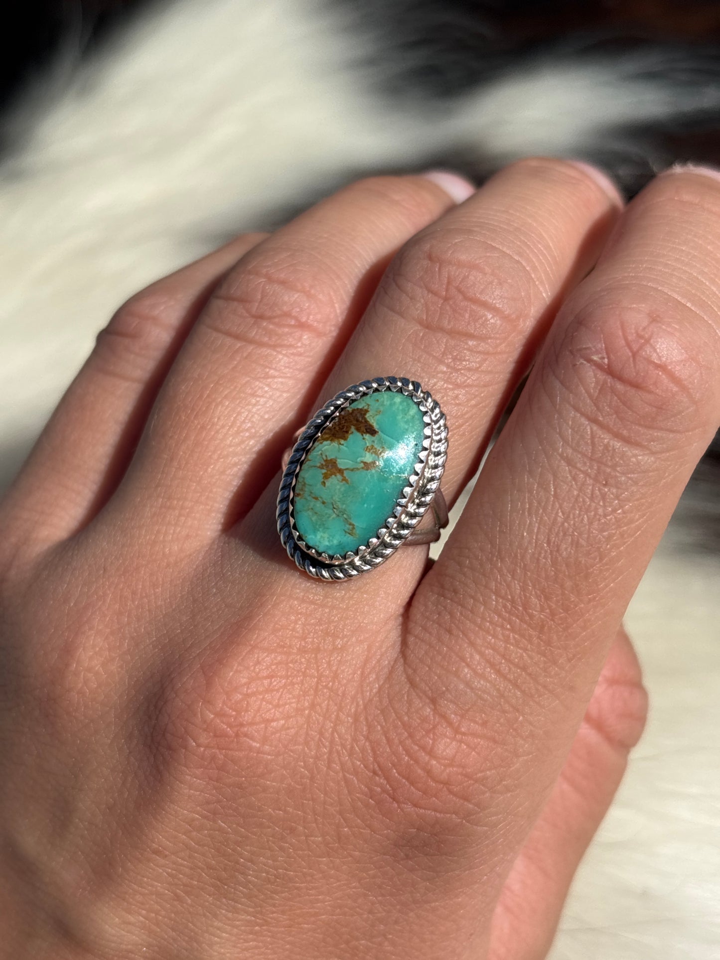 Native American, Hand-Made, Turquoise & Sterling Silver Ring