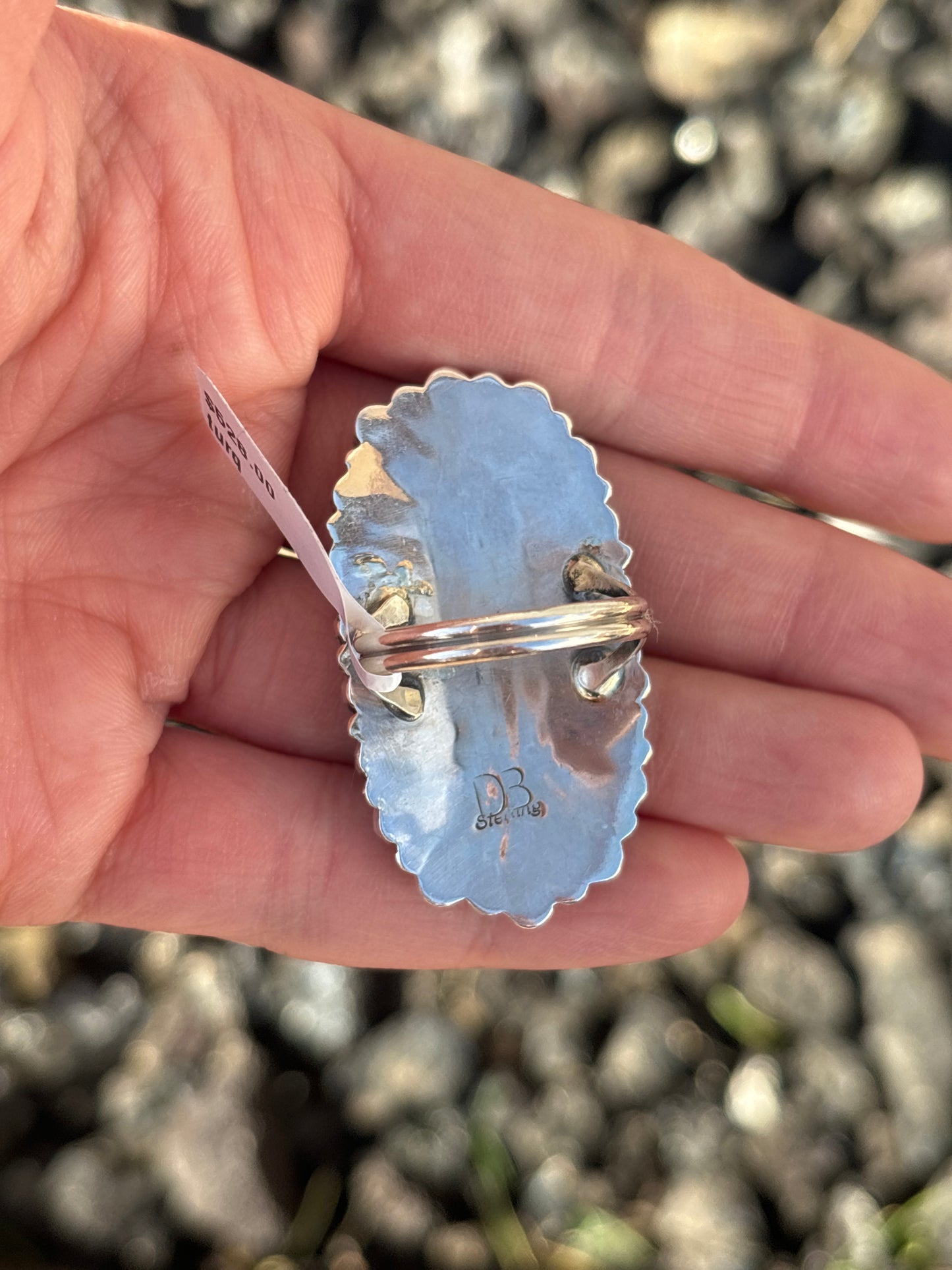Native American, Hand-Made, Turquoise & Sterling Silver Cluster Ring