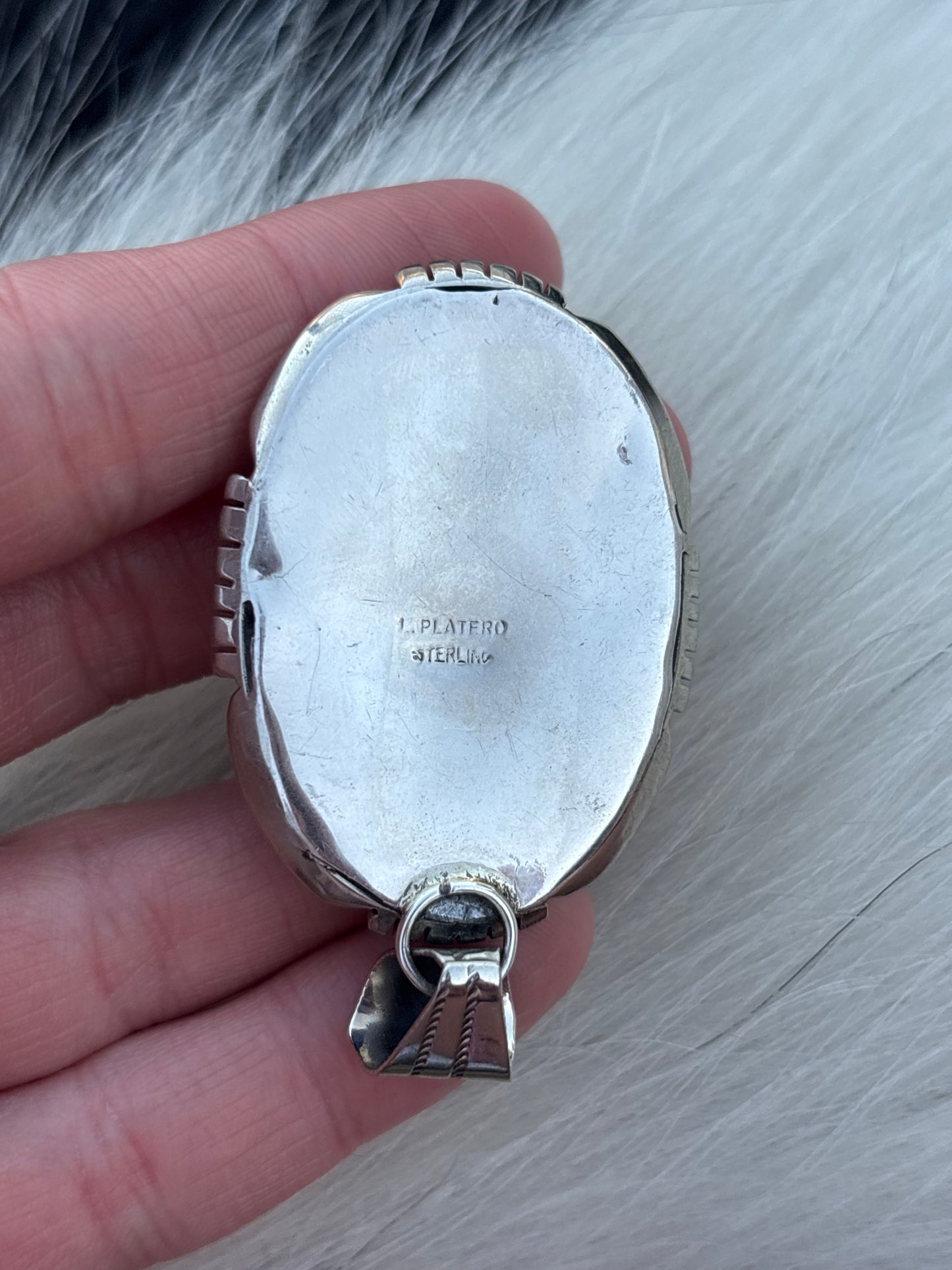 Vintage Native American, Hand-Made, Sodalite & Sterling Silver Pendant