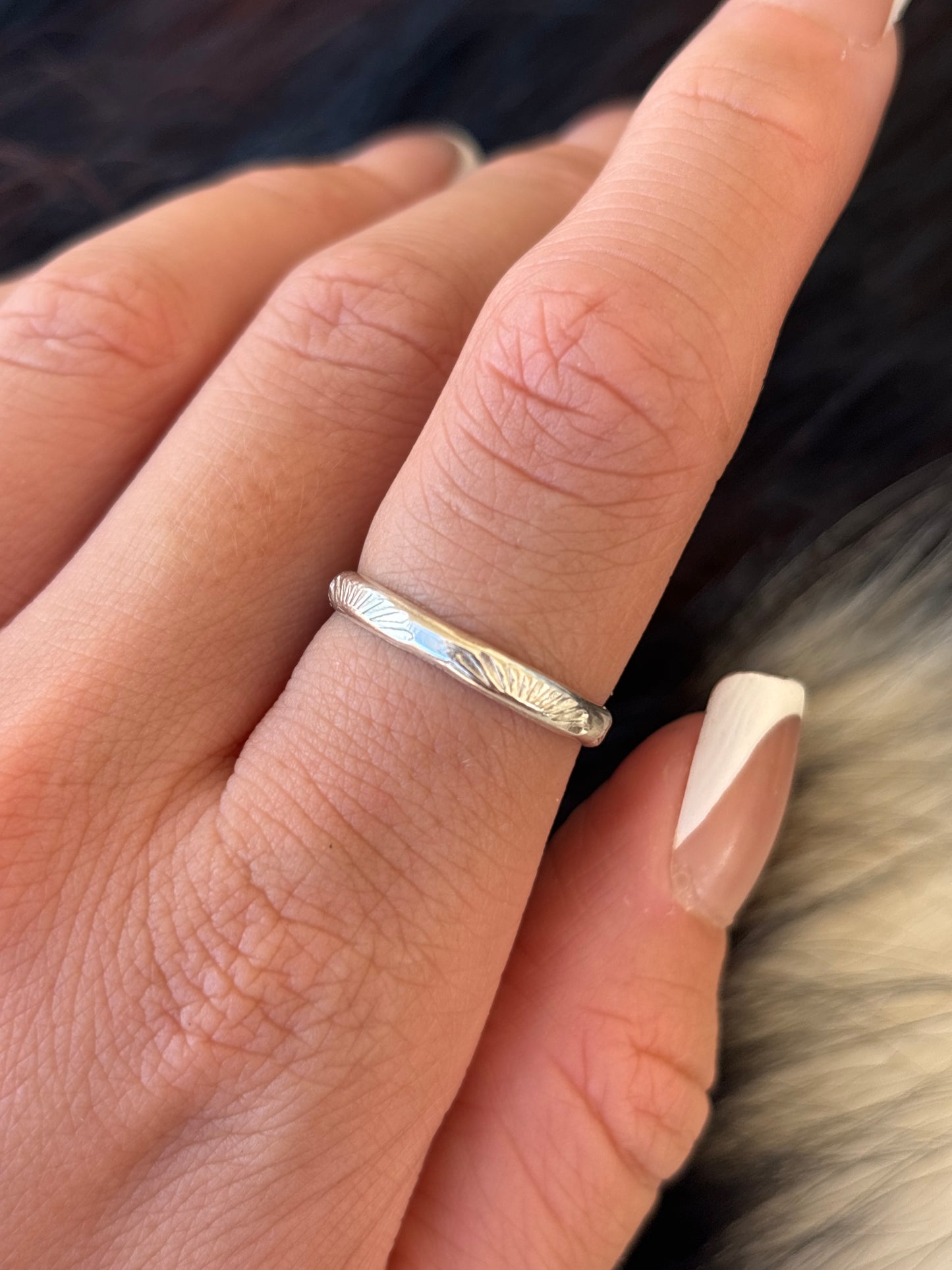 Native American, Hand-Made, Sterling Silver Stacker Ring