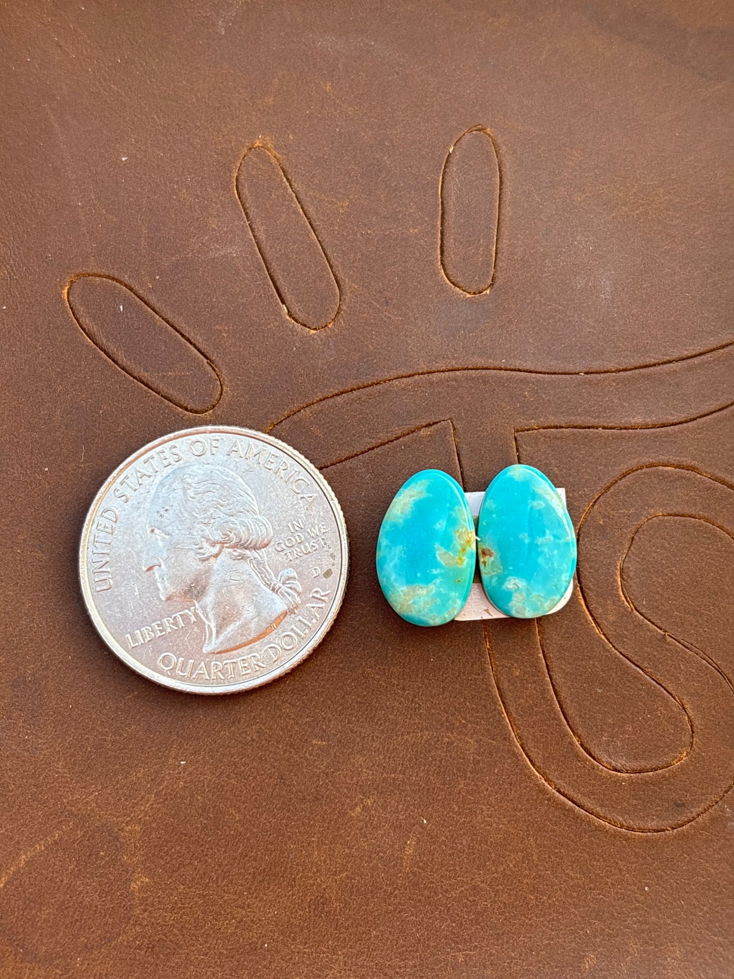 Turquoise Earrings Cabochon Set