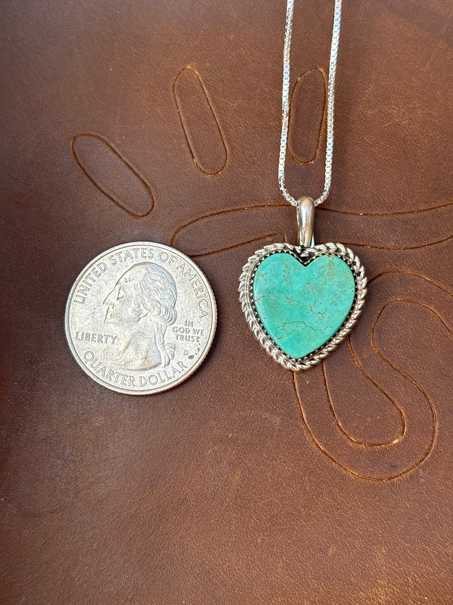 Native American, Hand-Made, Turquoise & Sterling Silver Necklace