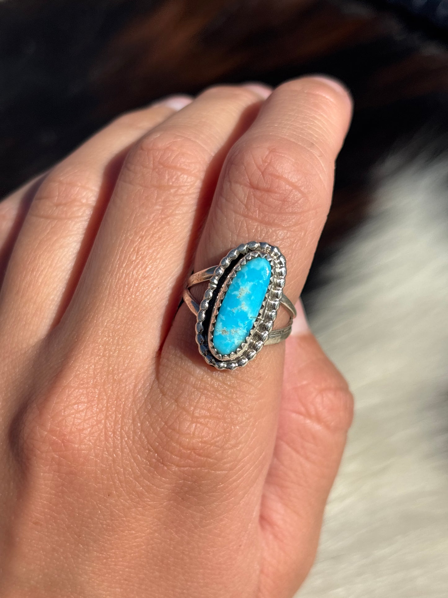 Native American, Hand-Made, Turquoise & Sterling Silver Ring
