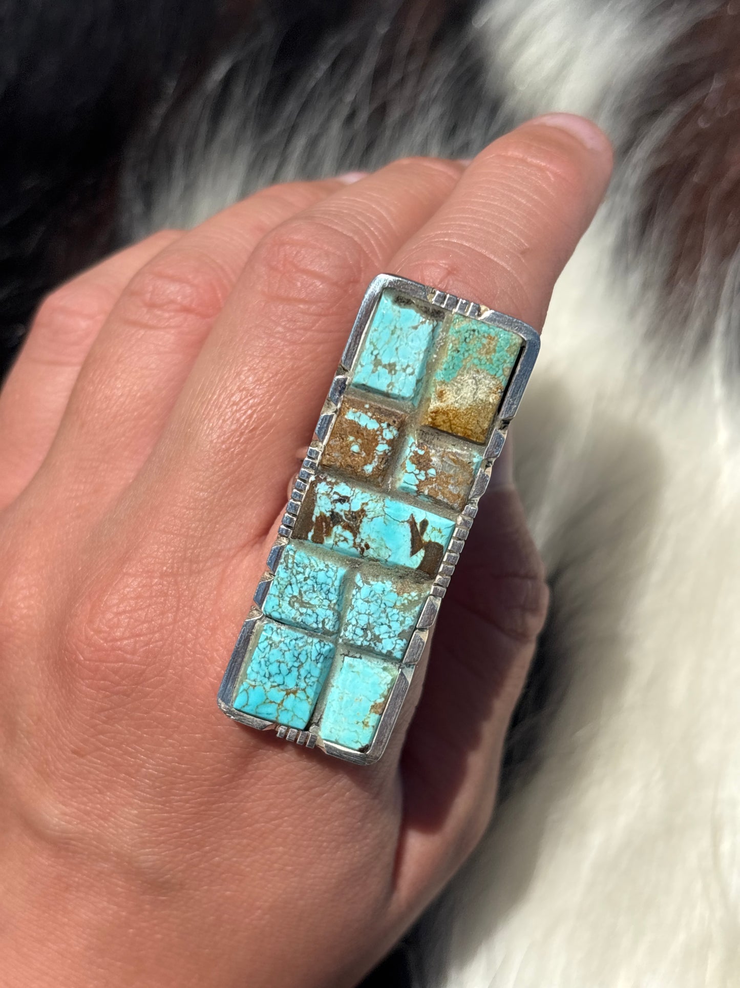 Native American, Hand-Made, Turquoise & Sterling Silver Ring