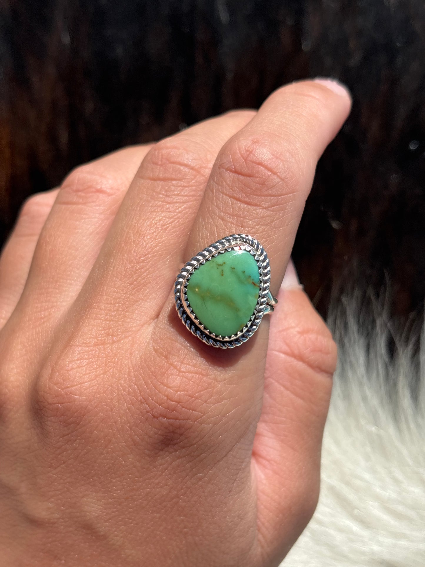 Native American, Hand-Made, Turquoise & Sterling Silver Ring