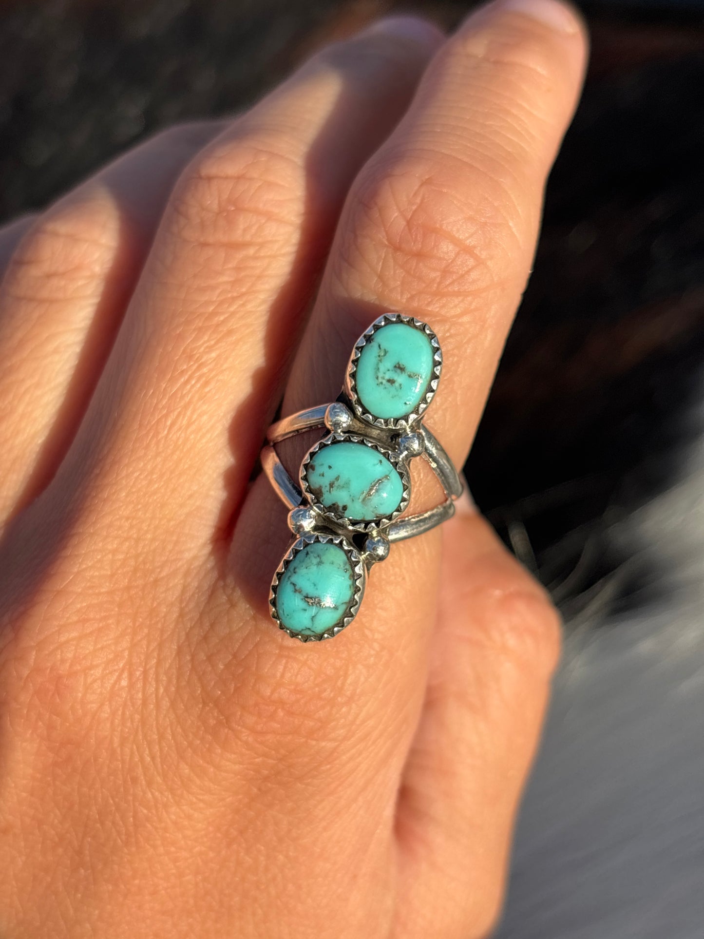 Native American, Hand-Made, Turquoise & Sterling Silver Ring