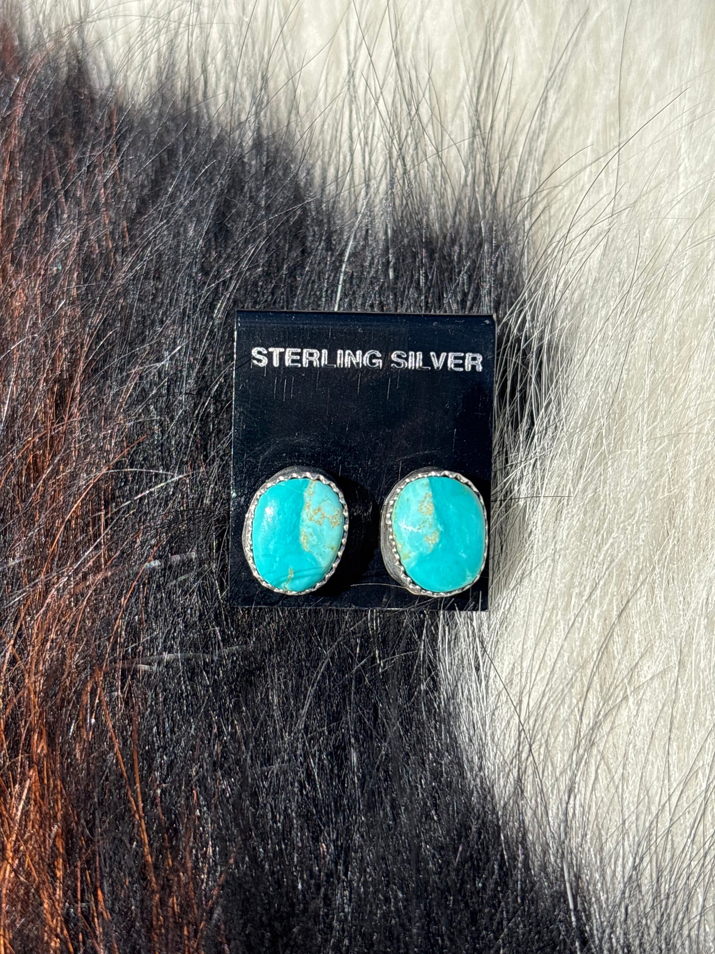 Native Made, Turquoise & Sterling Silver Earrings