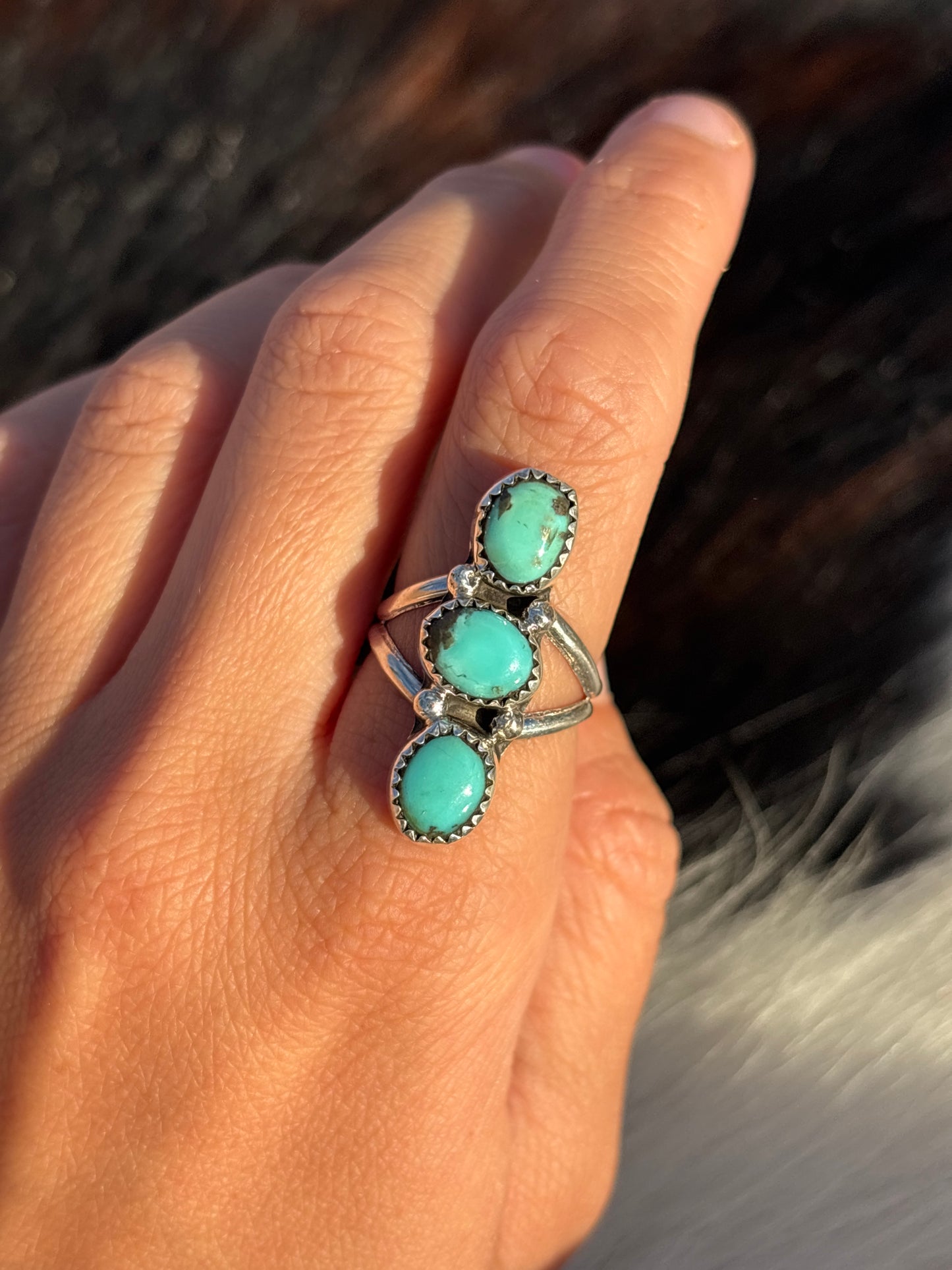 Native American, Hand-Made, Turquoise & Sterling Silver Ring