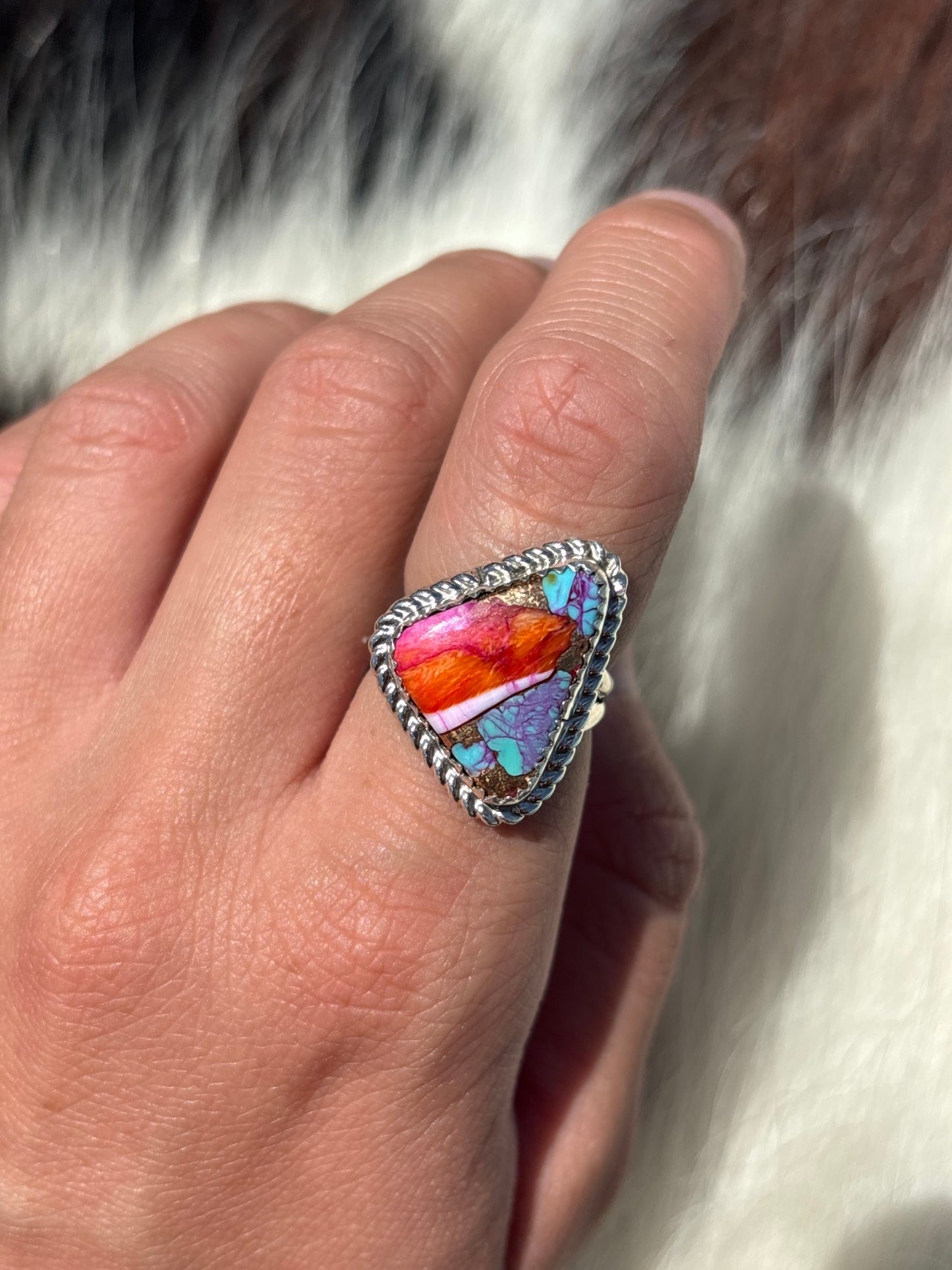 Native American, Hand-Made, Mojave & Sterling Silver Ring