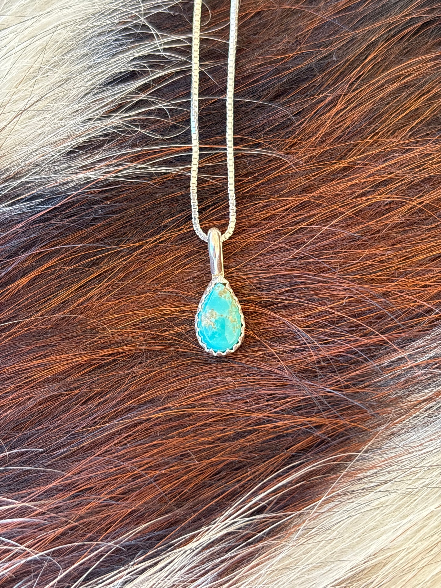 Native American, Hand-Made, Turquoise & Sterling Silver Necklace #4