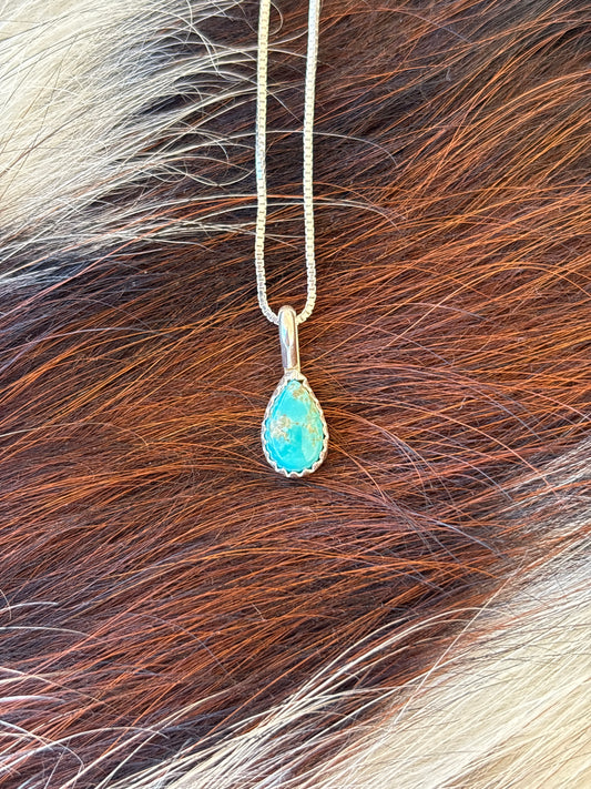 Native American, Hand-Made, Turquoise & Sterling Silver Necklace #4