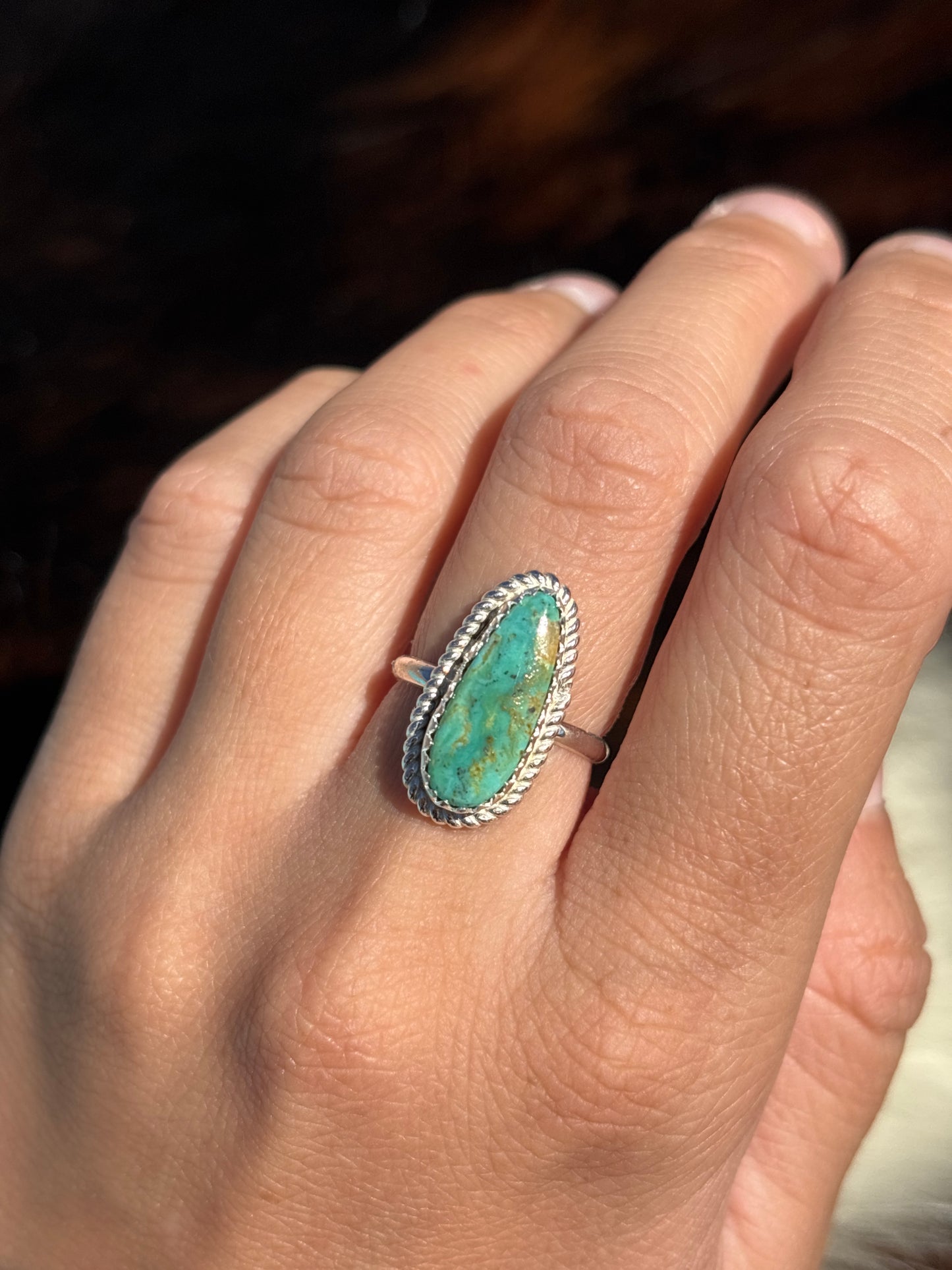 Native American, Hand-Made, Turquoise & Sterling Silver Ring