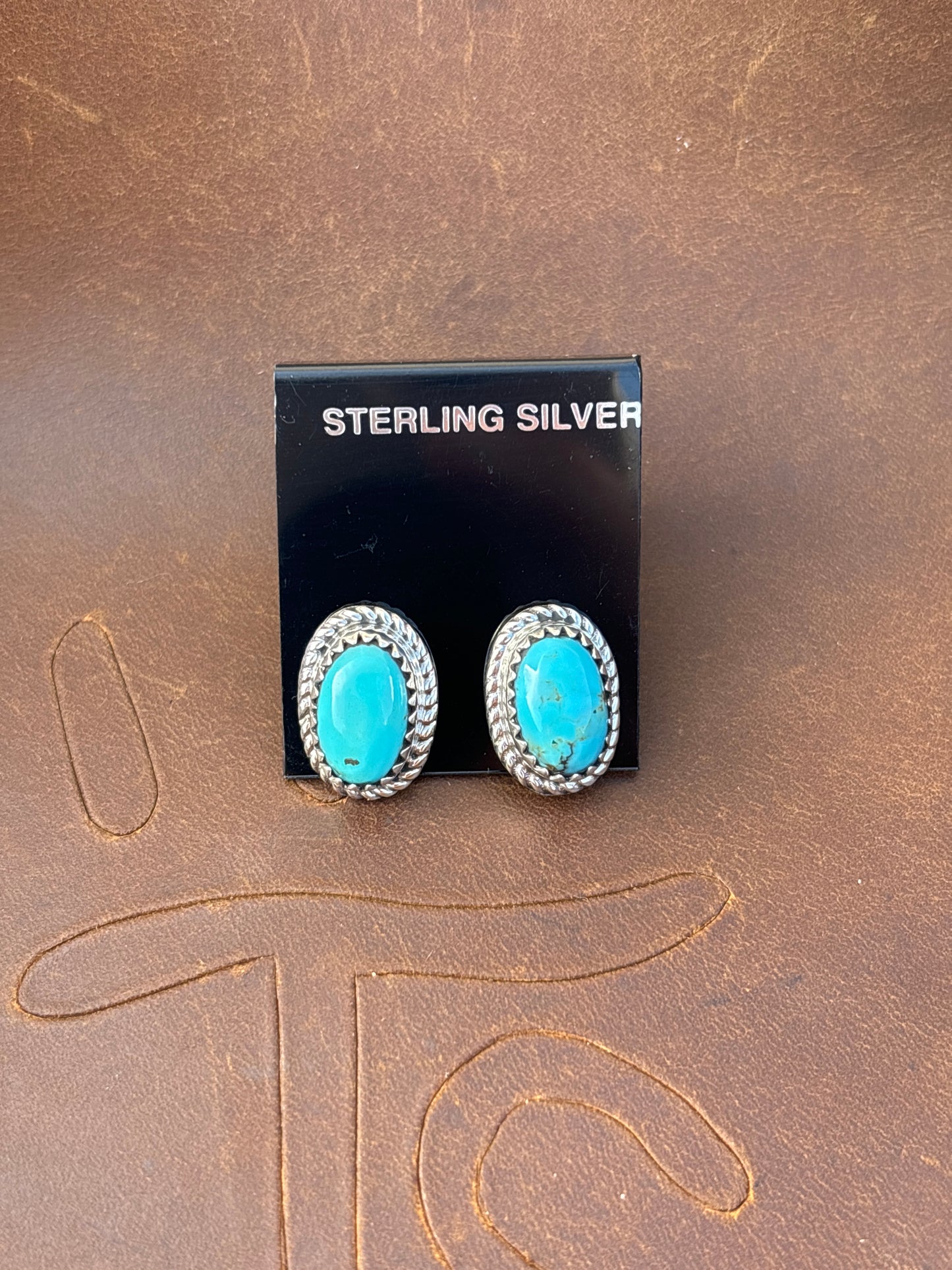 Native Made, Turquoise & Sterling Silver Earrings