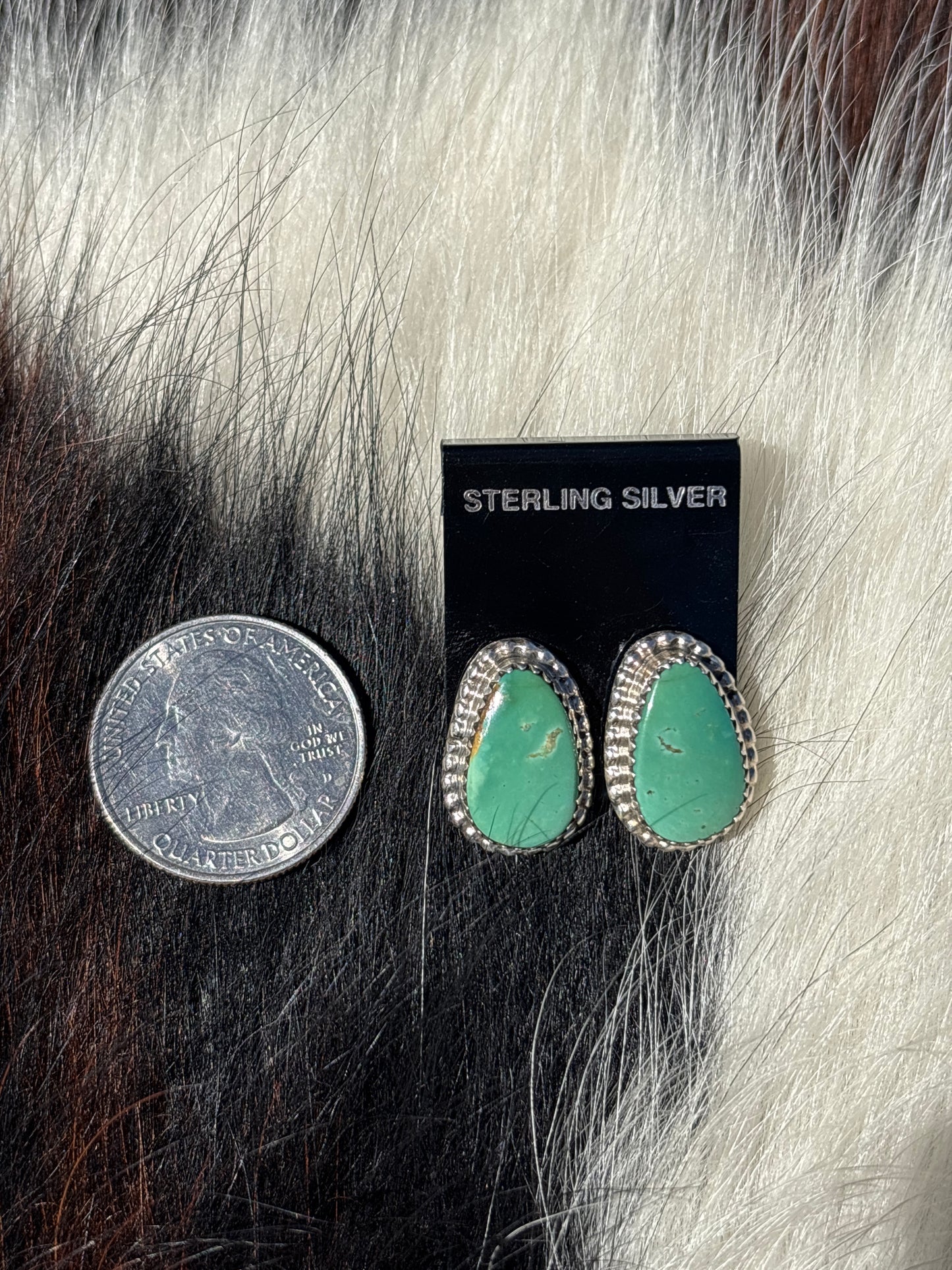 Native Made, Turquoise & Sterling Silver Earrings