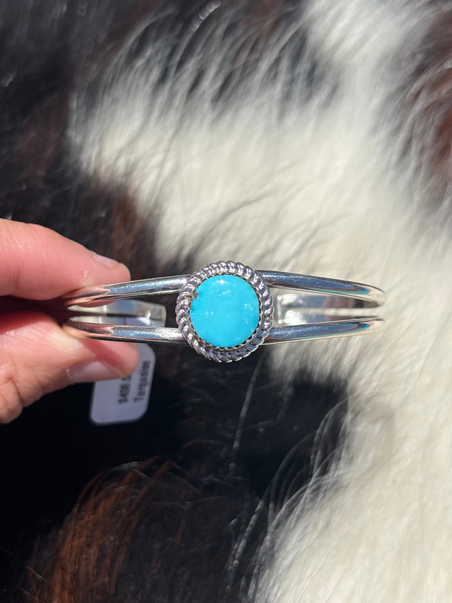 Native American, Handmade, Turquoise & Sterling Silver Cuff