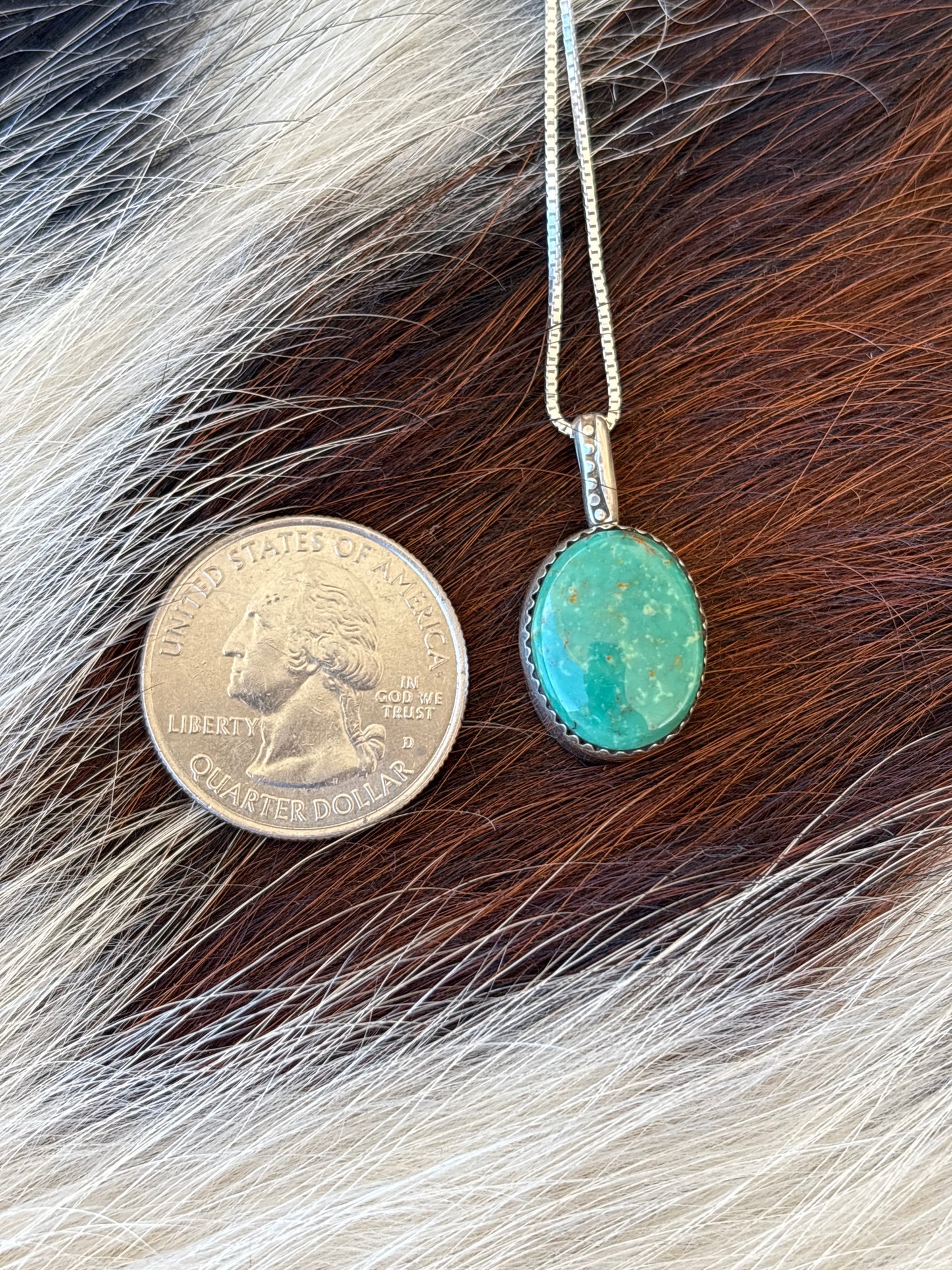 Native American, Hand-Made, Turquoise & Sterling Silver Necklace