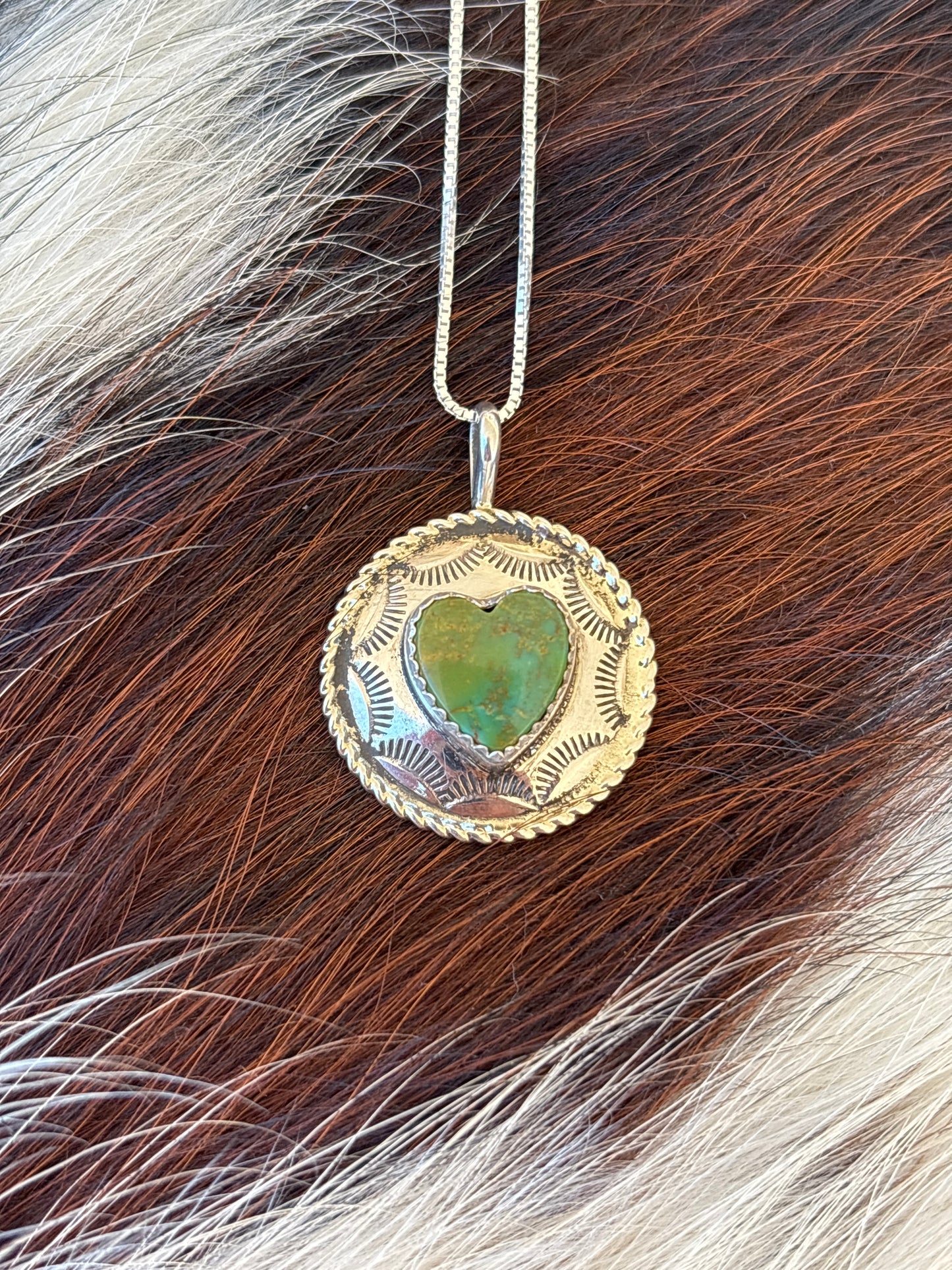 Native American, Hand-Made, Turquoise & Sterling Silver Necklace