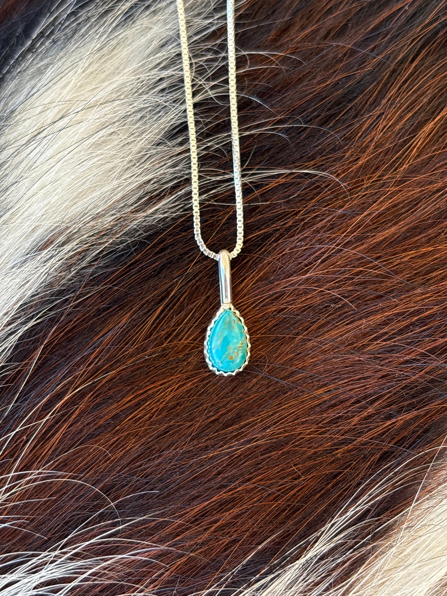 Native American, Hand-Made, Turquoise & Sterling Silver Necklace #2