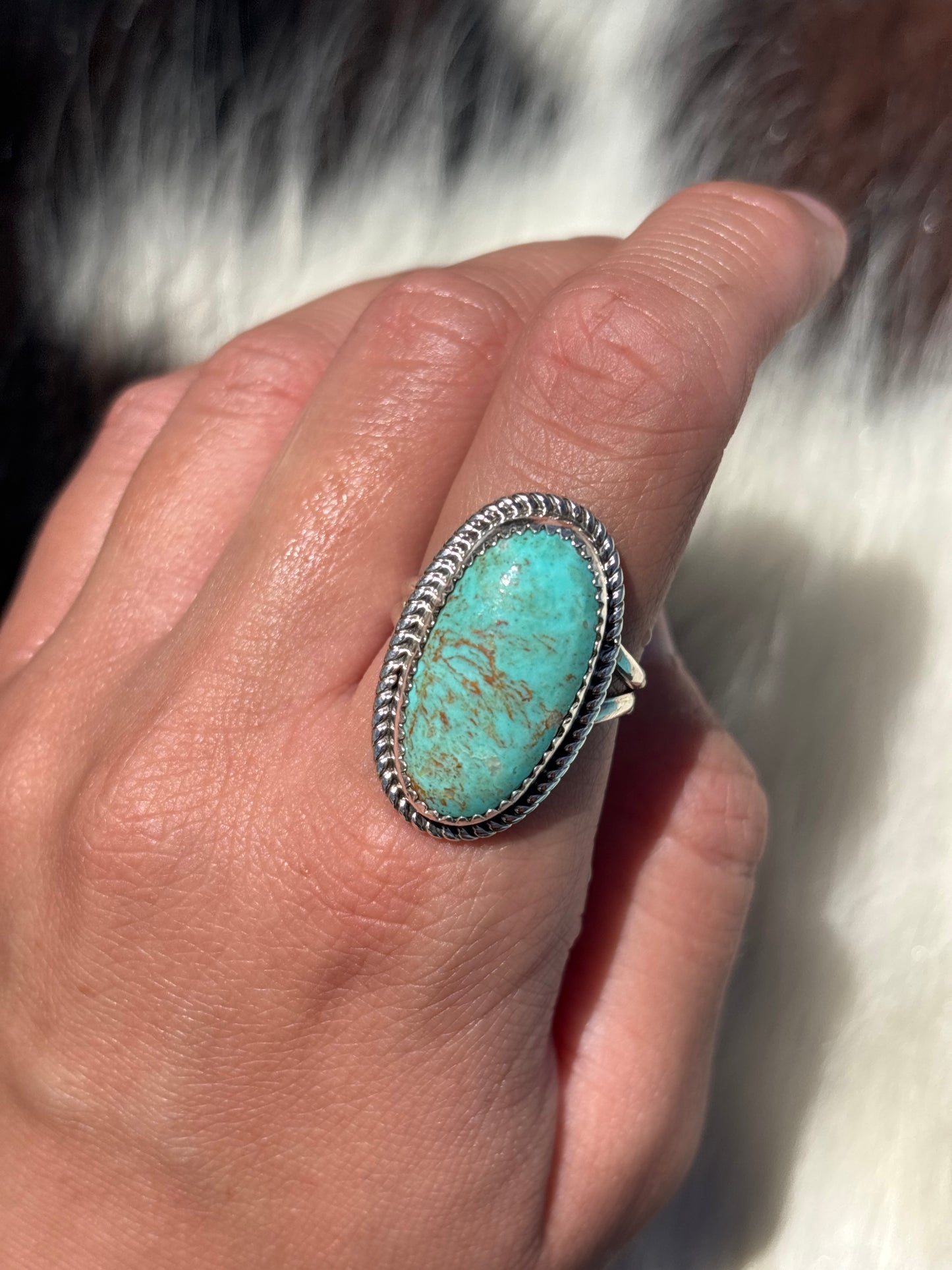 Native American, Hand-Made, Turquoise & Sterling Silver Ring
