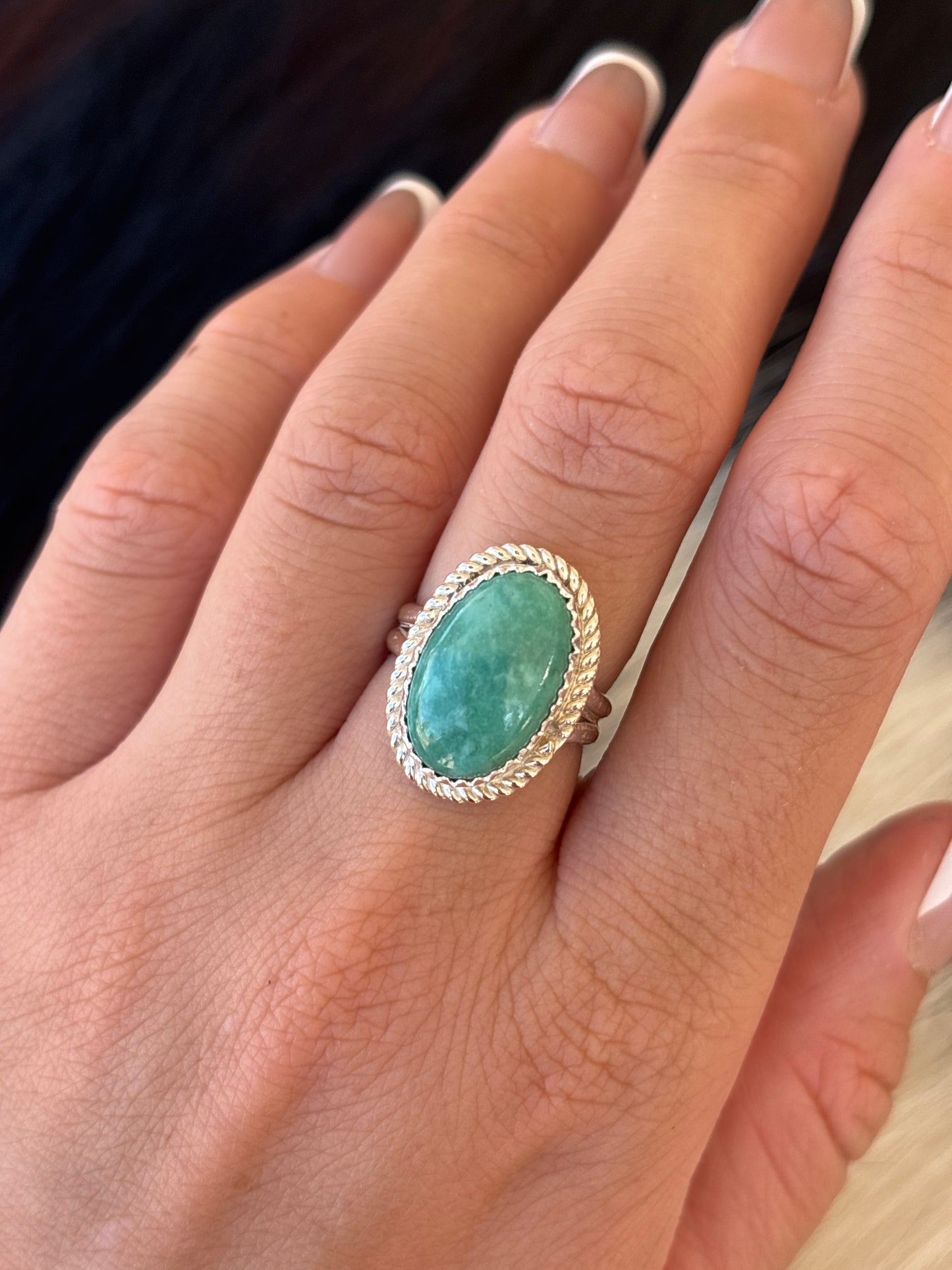 Native American, Hand-Made, Turquoise & Sterling Silver Ring