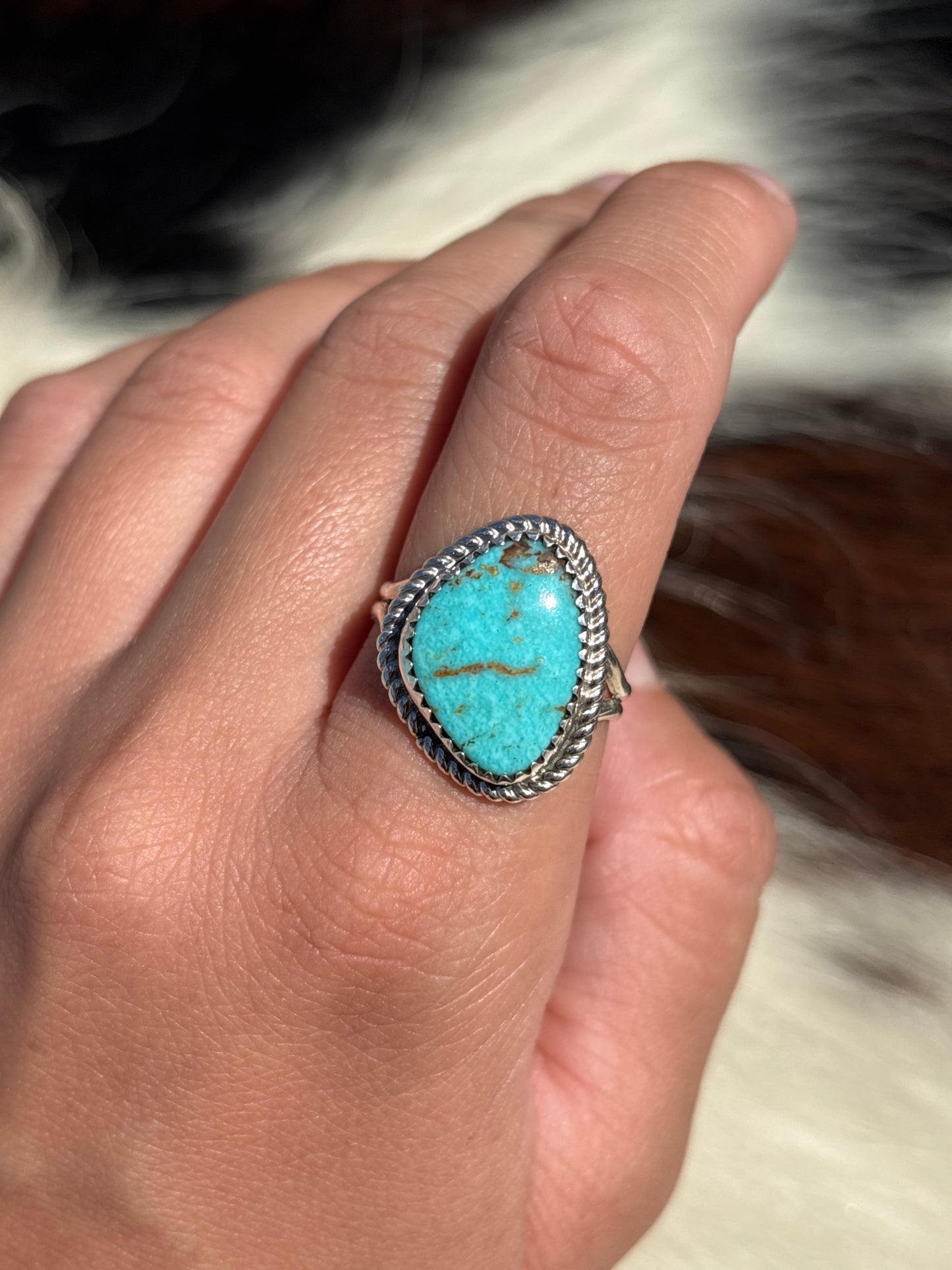 Native American, Hand-Made, Turquoise & Sterling Silver Ring