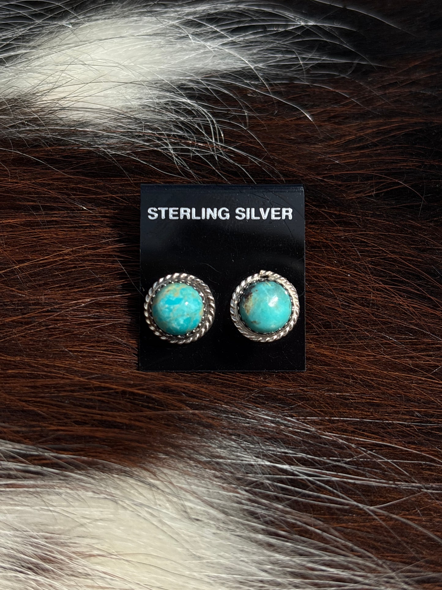 Native Made, Turquoise & Sterling Silver Earrings