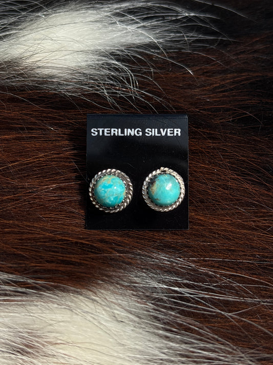 Native Made, Turquoise & Sterling Silver Earrings