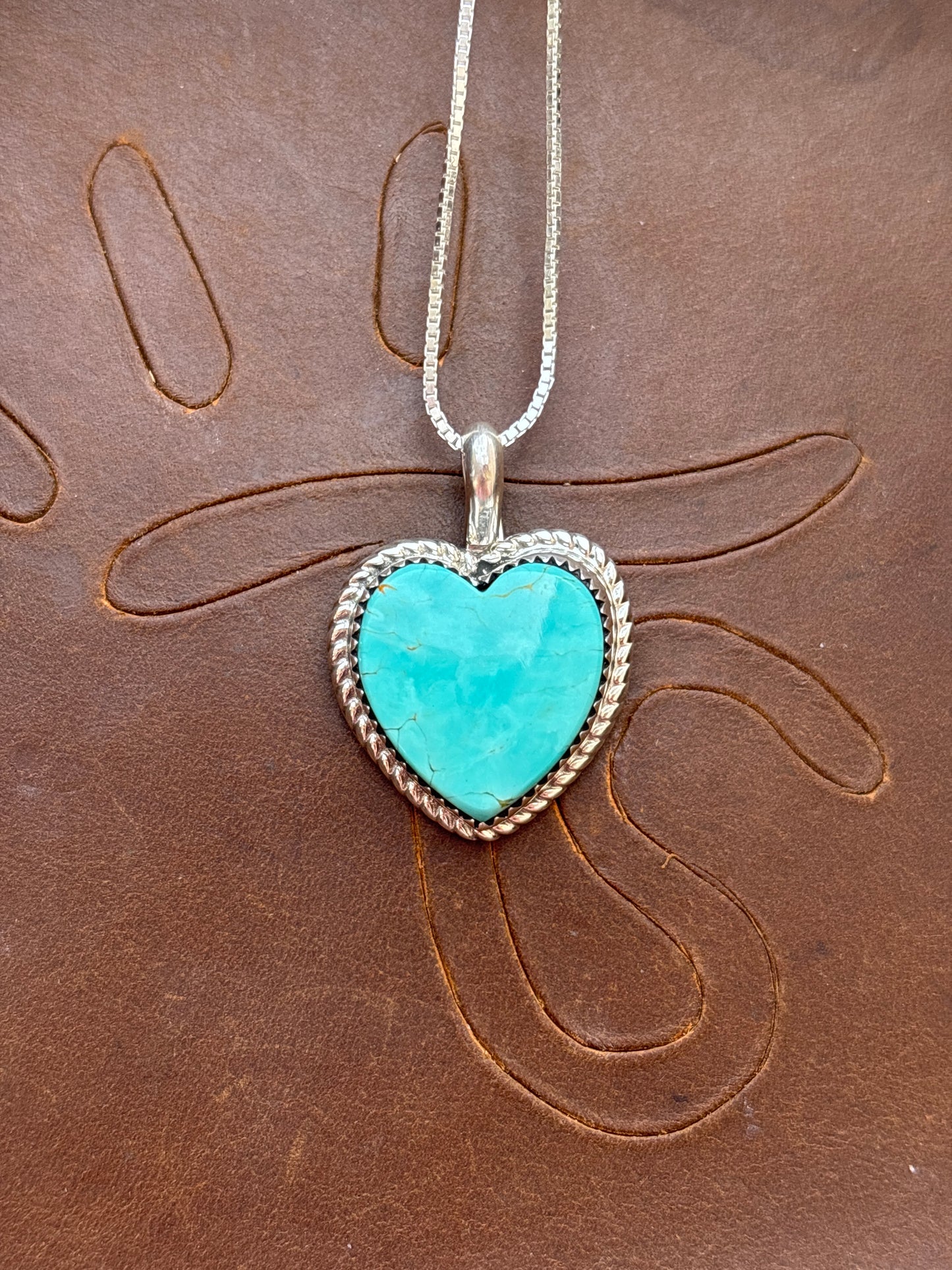 Native American, Hand-Made, Turquoise & Sterling Silver Necklace