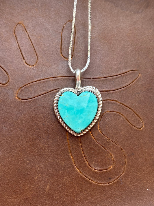Native American, Hand-Made, Turquoise & Sterling Silver Necklace