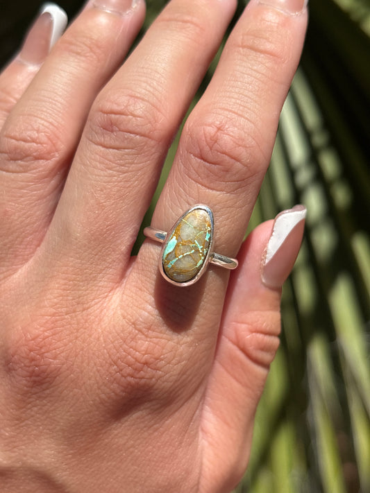 Native American, Hand-Made, Royston Turquoise & Sterling Silver Ring