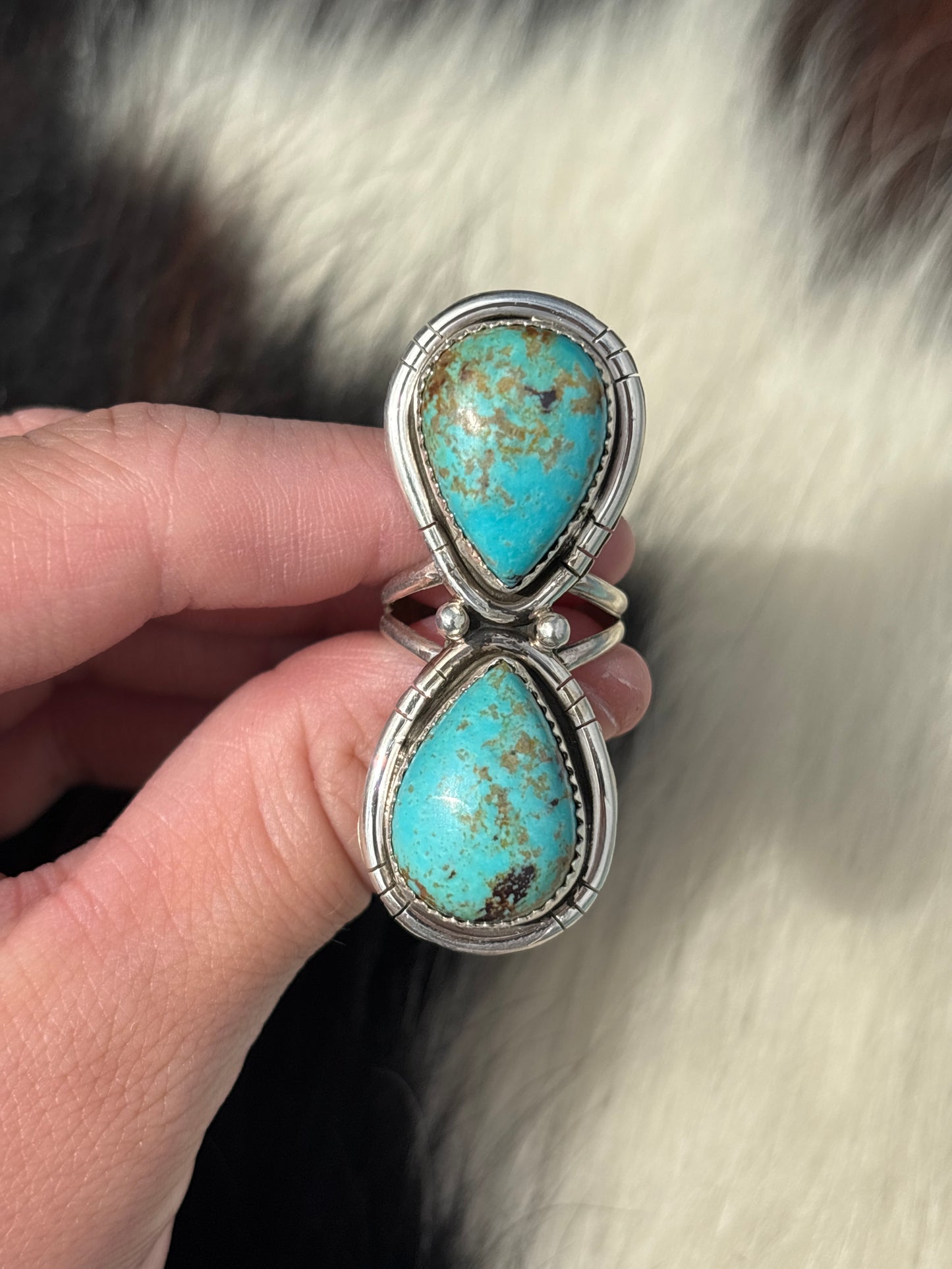 Native American, Hand-Made, Turquoise & Sterling Silver Ring