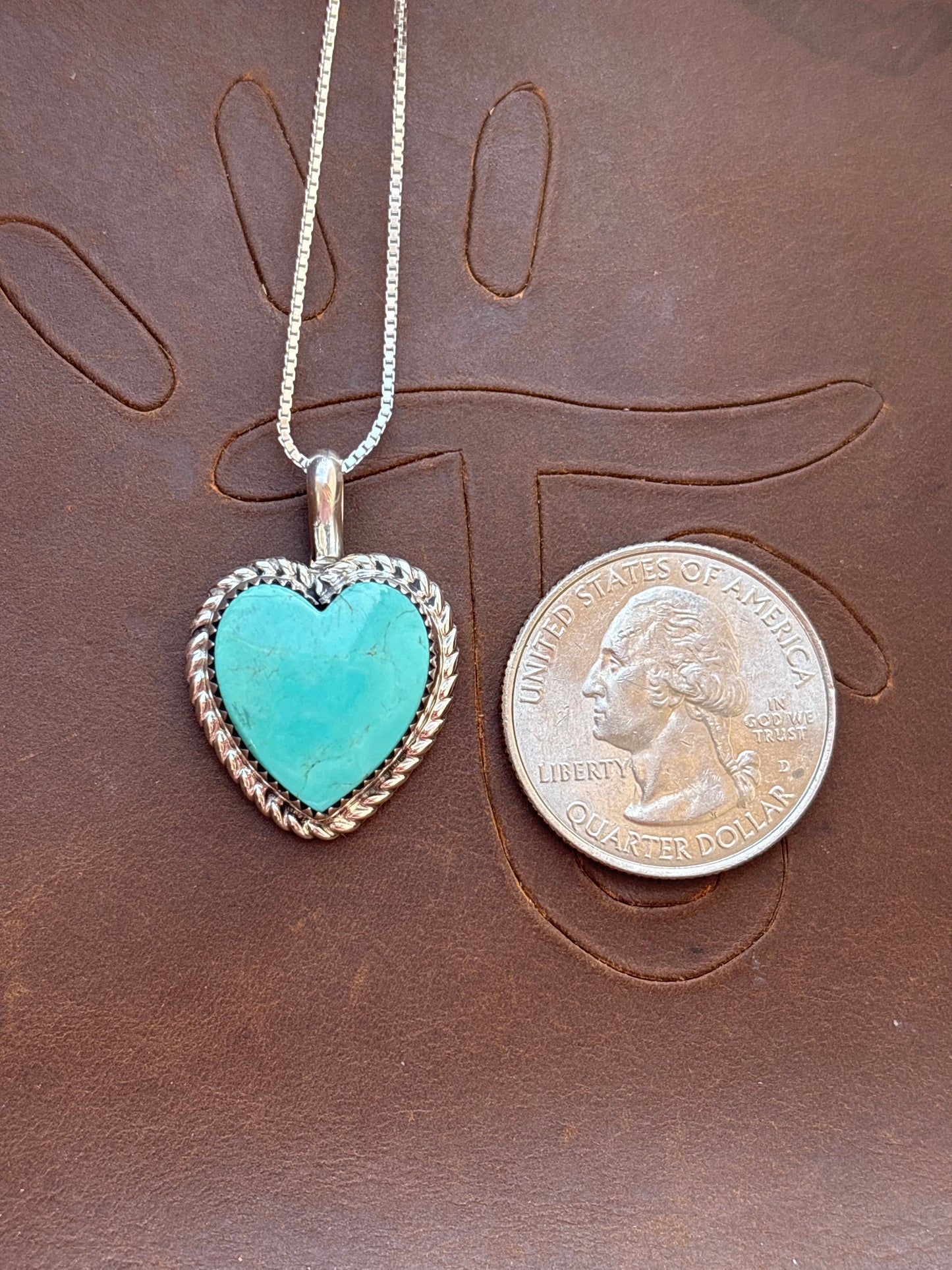 Native American, Hand-Made, Turquoise & Sterling Silver Necklace
