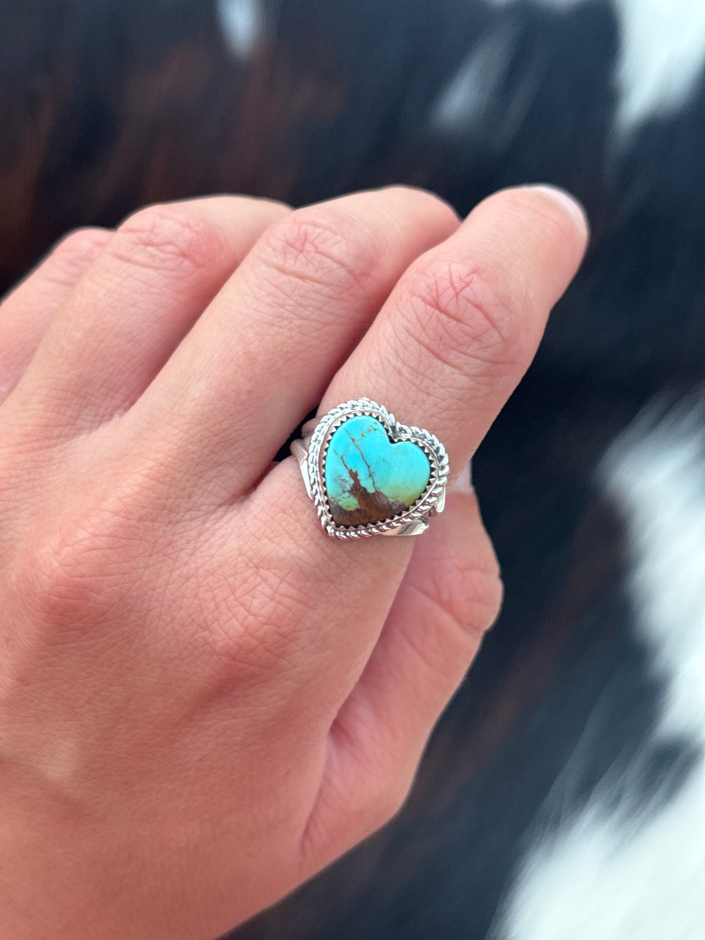 Native American, Hand-Made, Turquoise & Sterling Silver Ring