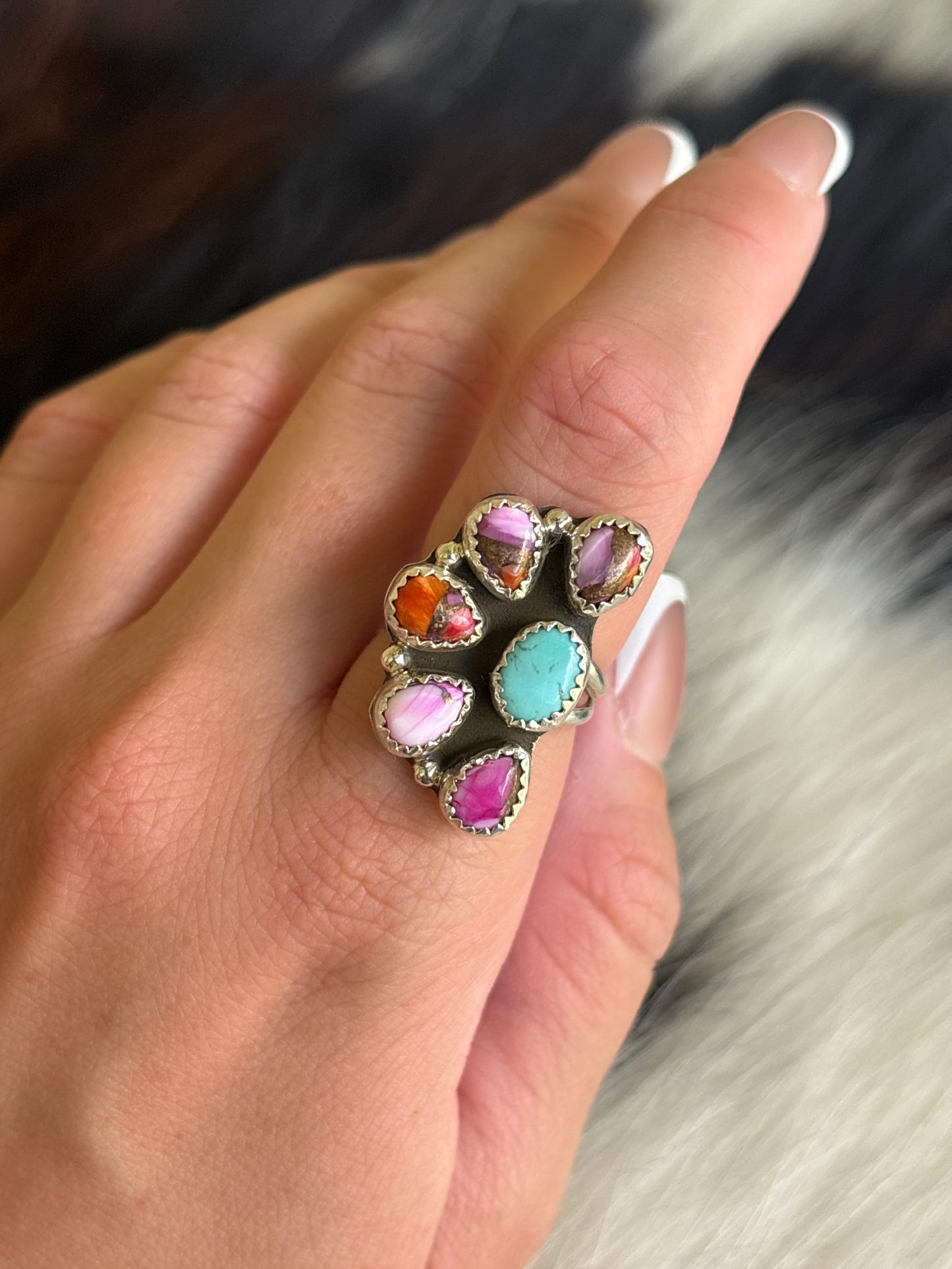 Native American, Hand-Made, Mojave, Turquoise & Sterling Silver Ring