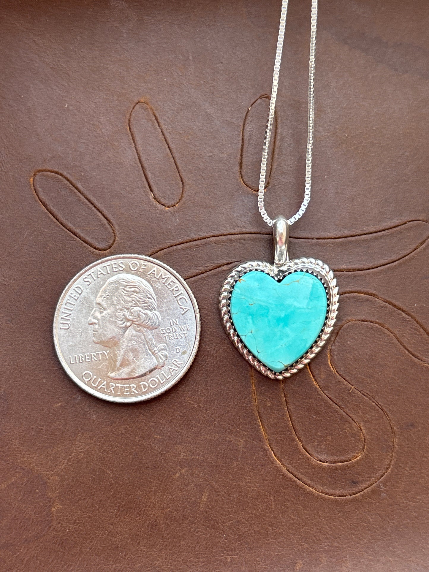 Native American, Hand-Made, Turquoise & Sterling Silver Necklace
