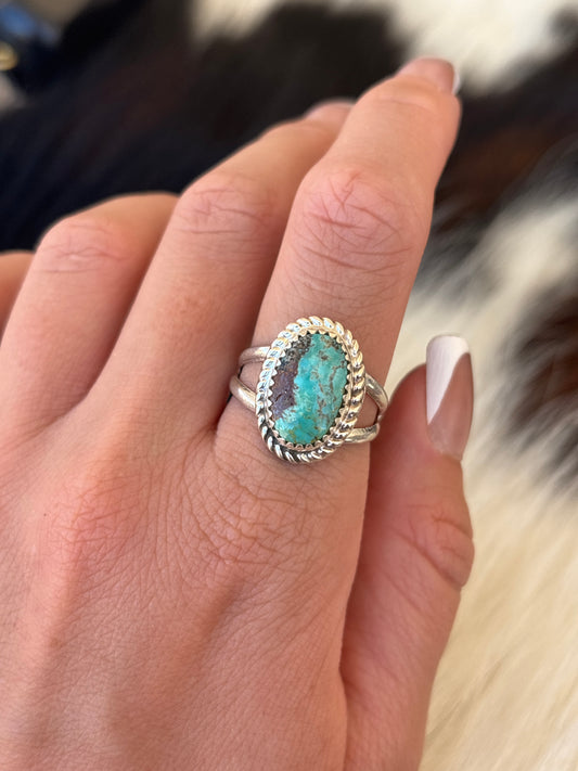 Native American, Hand-Made, Turquoise & Sterling Silver Ring
