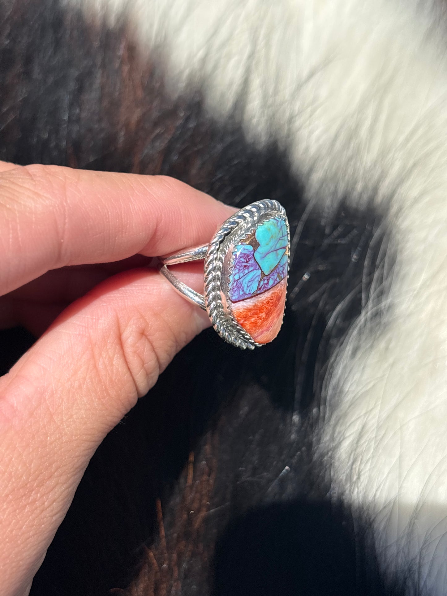 Native American, Hand-Made, Mojave & Sterling Silver Ring