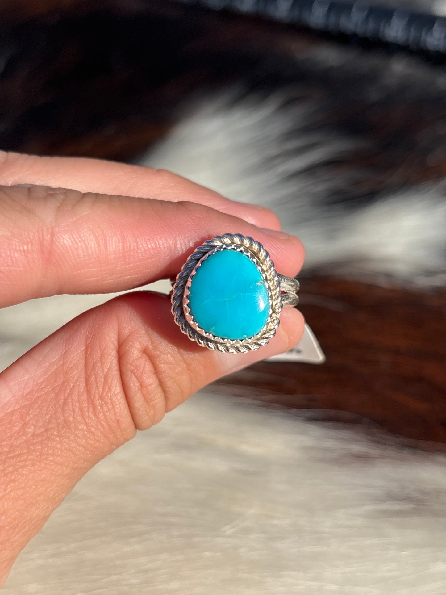 Native American, Hand-Made, Turquoise & Sterling Silver Ring