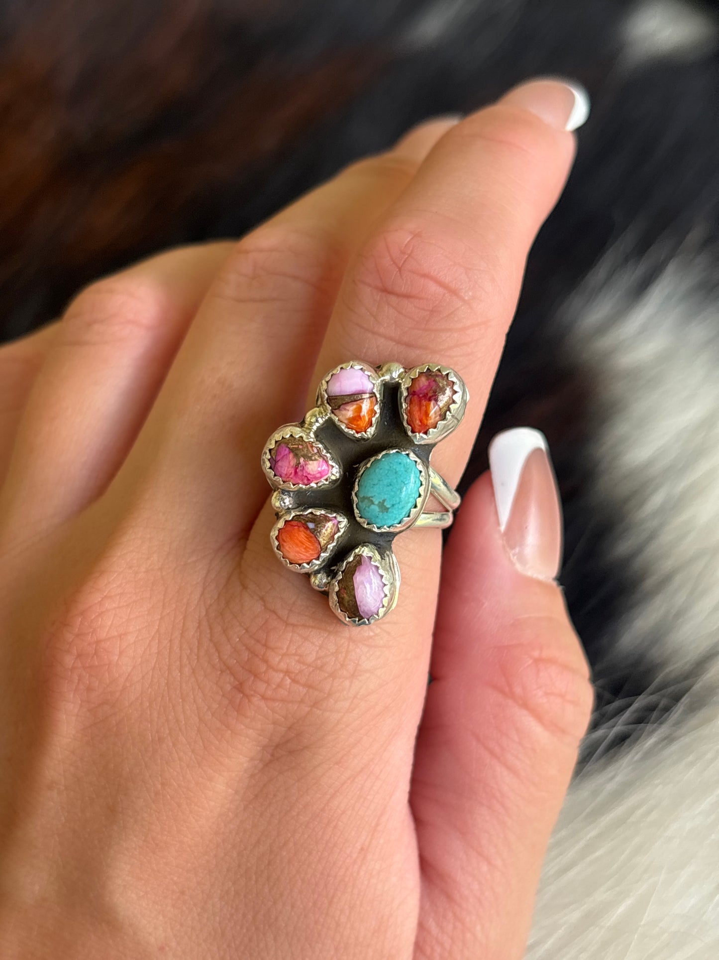 Native American, Hand-Made, Mojave, Turquoise & Sterling Silver Ring